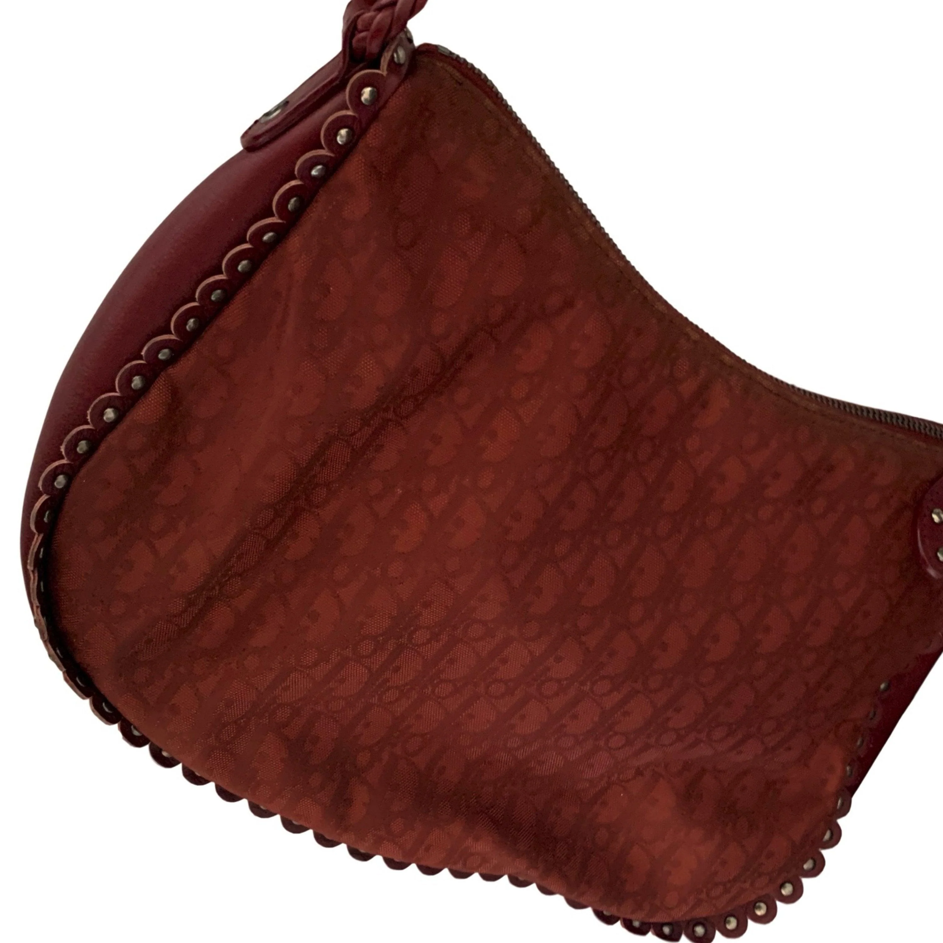 Dior Burgundy Monogram Shoulder Bag - Image 2