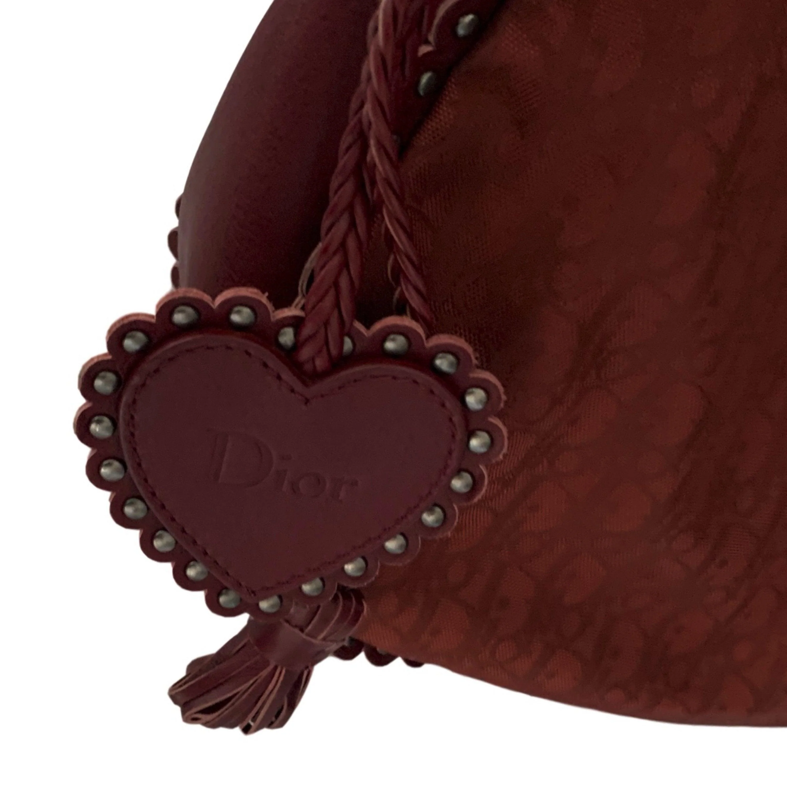 Dior Burgundy Monogram Shoulder Bag - Image 4