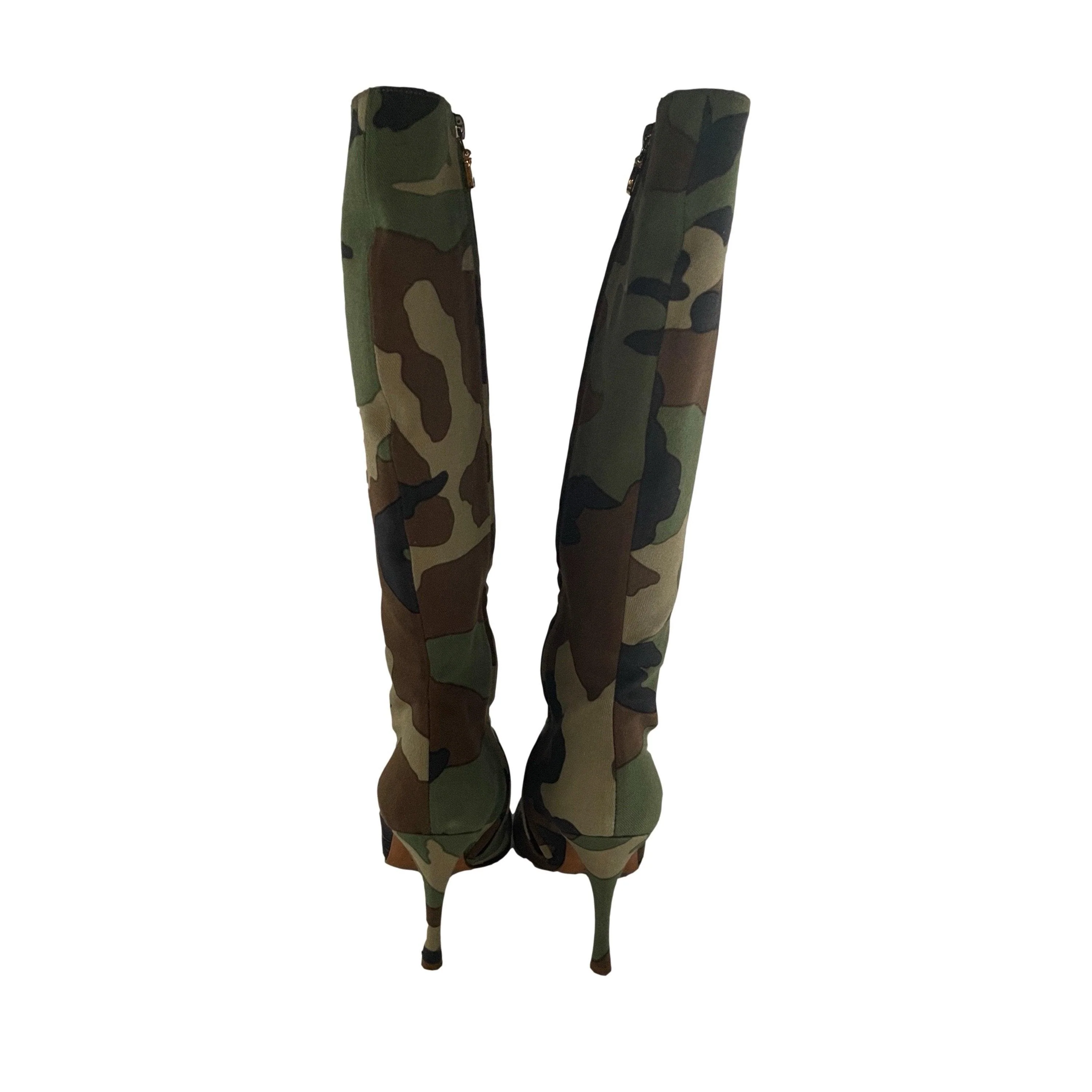 Dior Camouflage Logo Zipper Boots - Image 3