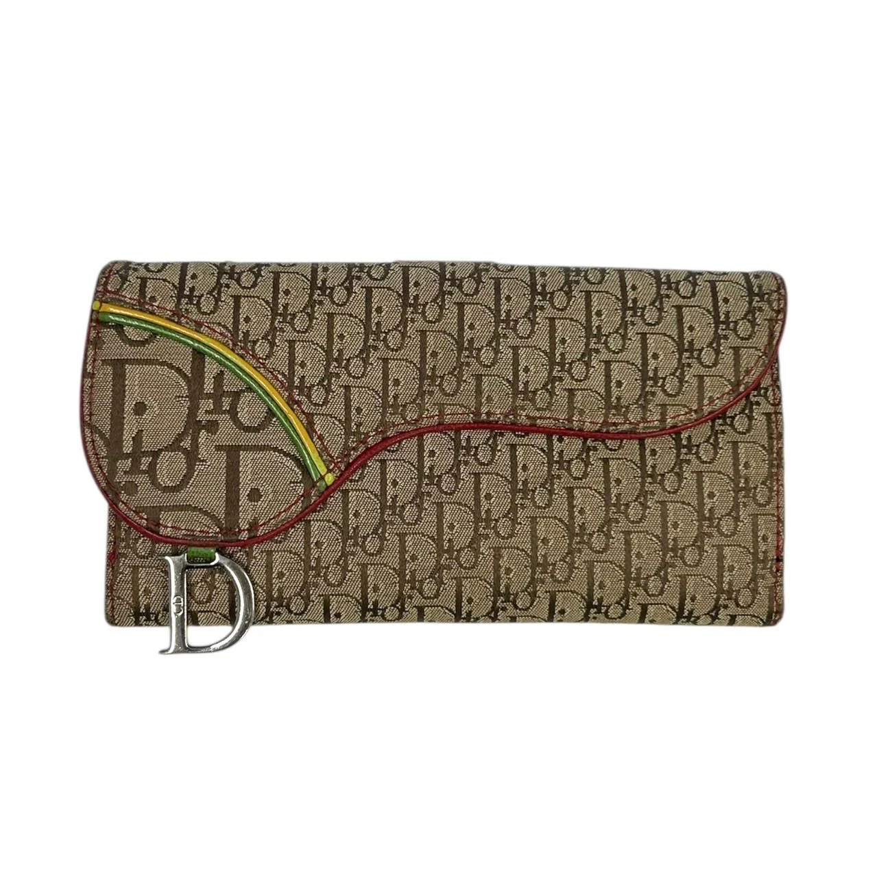 Dior Canvas Rasta Logo Wallet