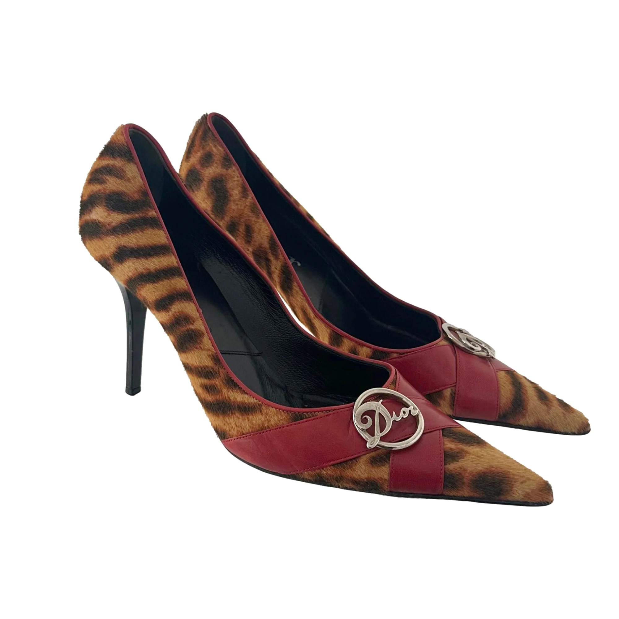 Dior Cheetah Logo Heels