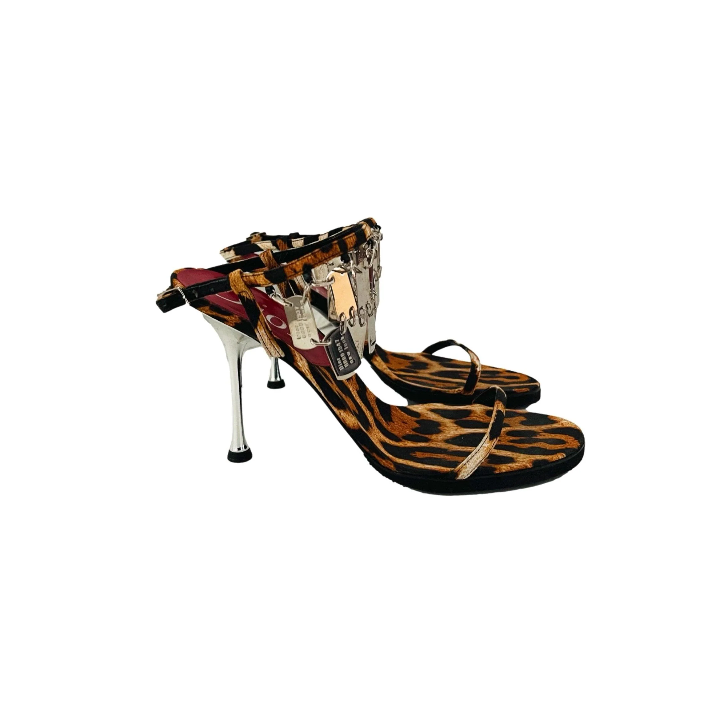 Dior Cheetah Silver Charm Heels - Image 2