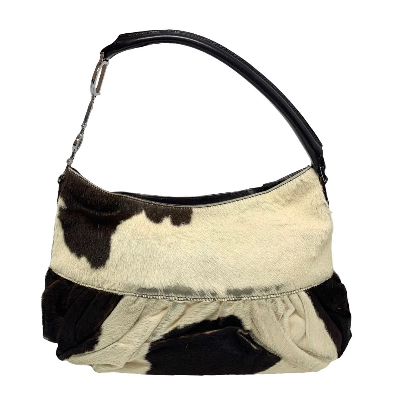 Dior Cow Print Logo Hardware Shoulder Bag - Image 3