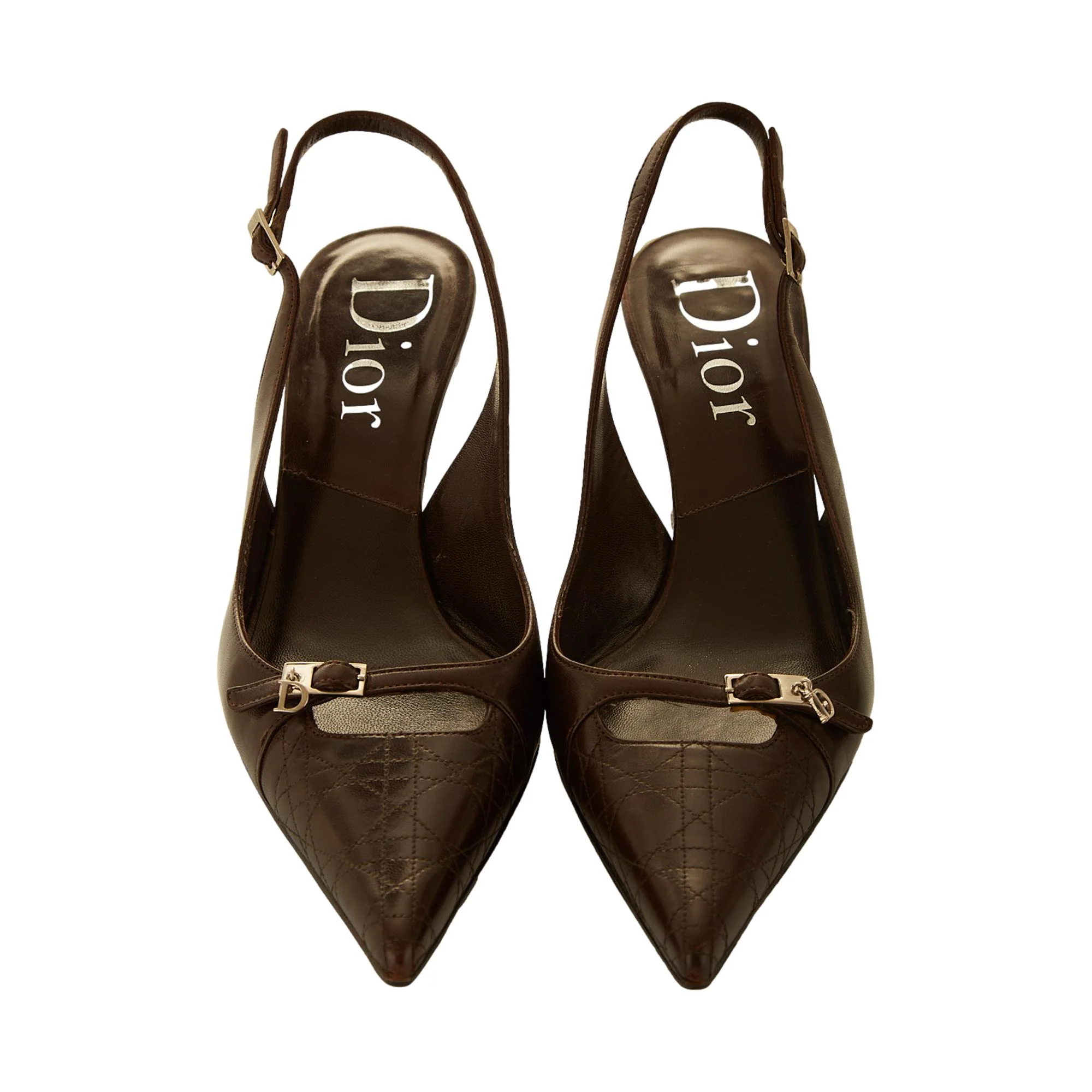 Dior Dark Brown Leather Charm Heels