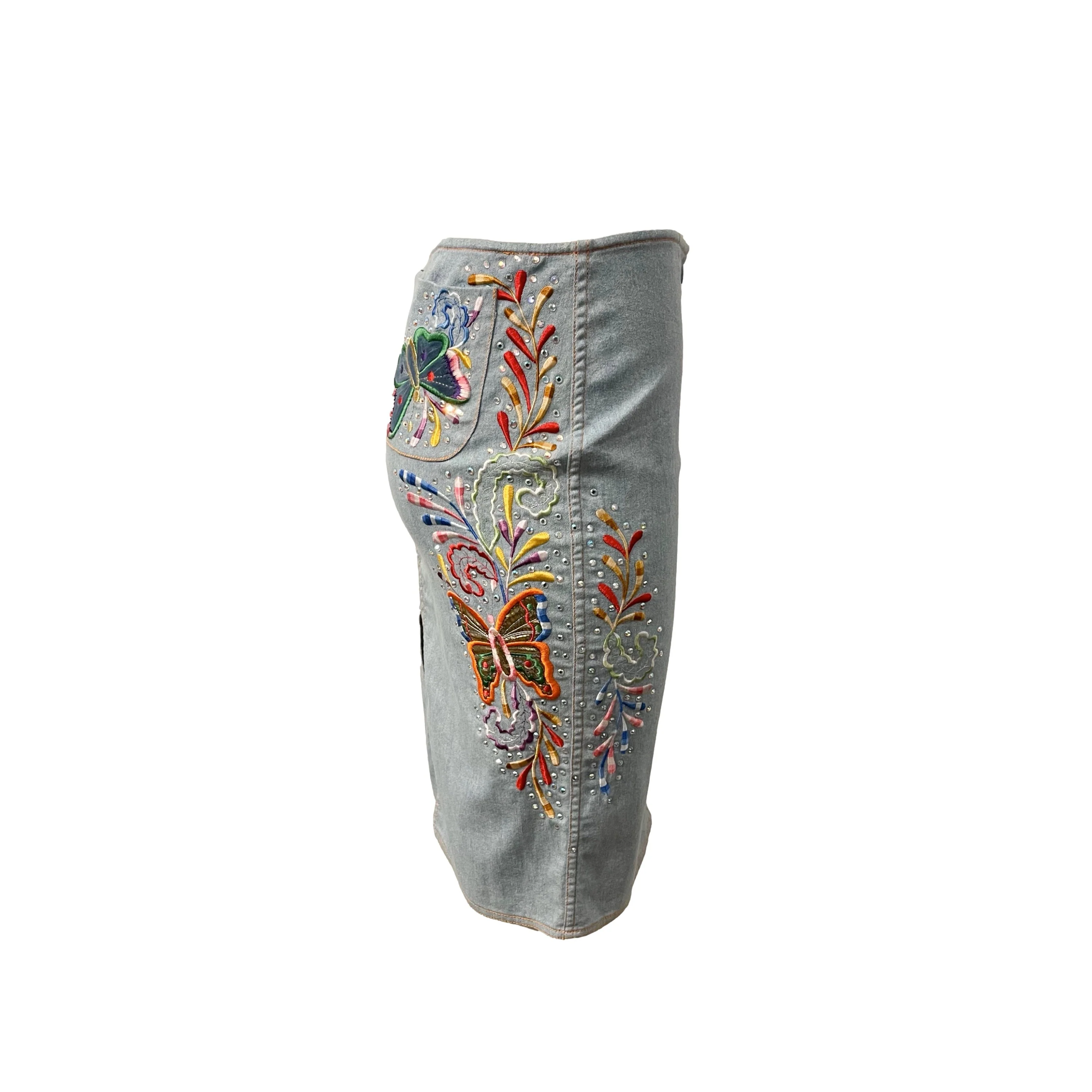 Dior Denim Butterfly Skirt - Image 2