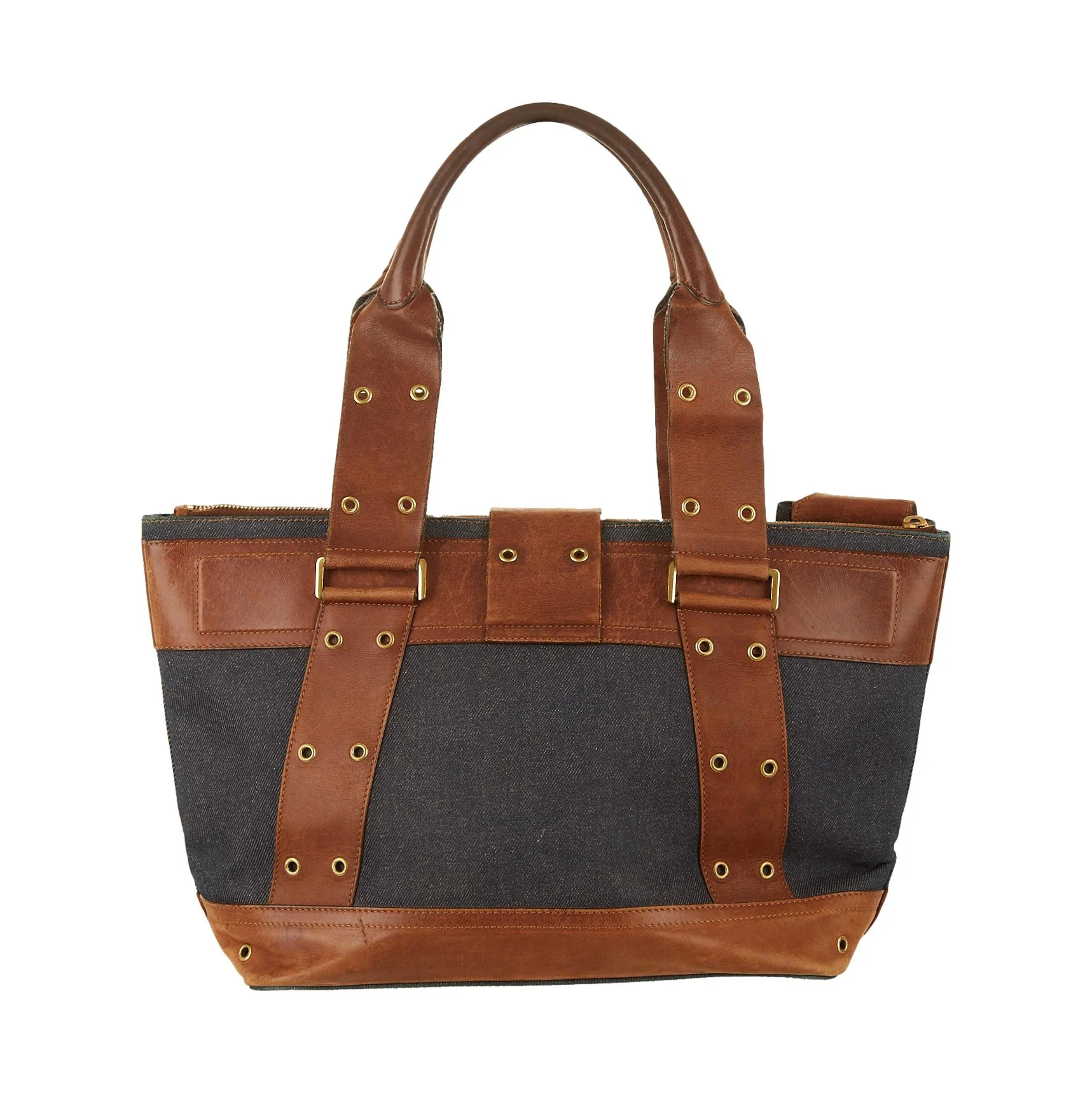 Dior Denim Grommet Top Handle Bag - Image 2