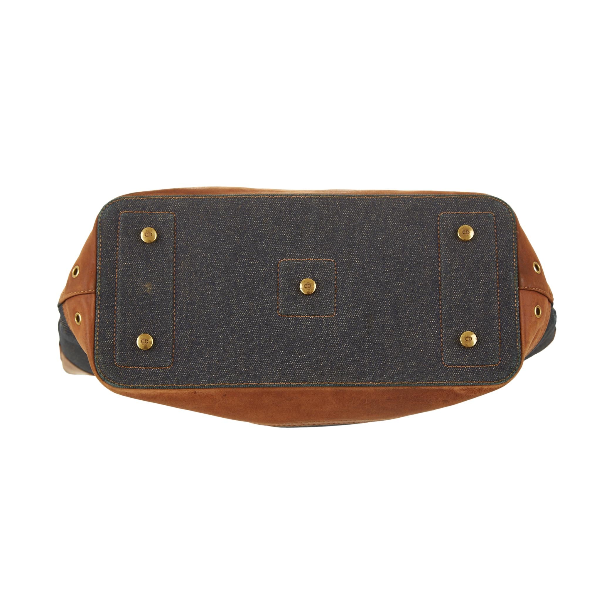 Dior Denim Grommet Top Handle Bag - Image 3