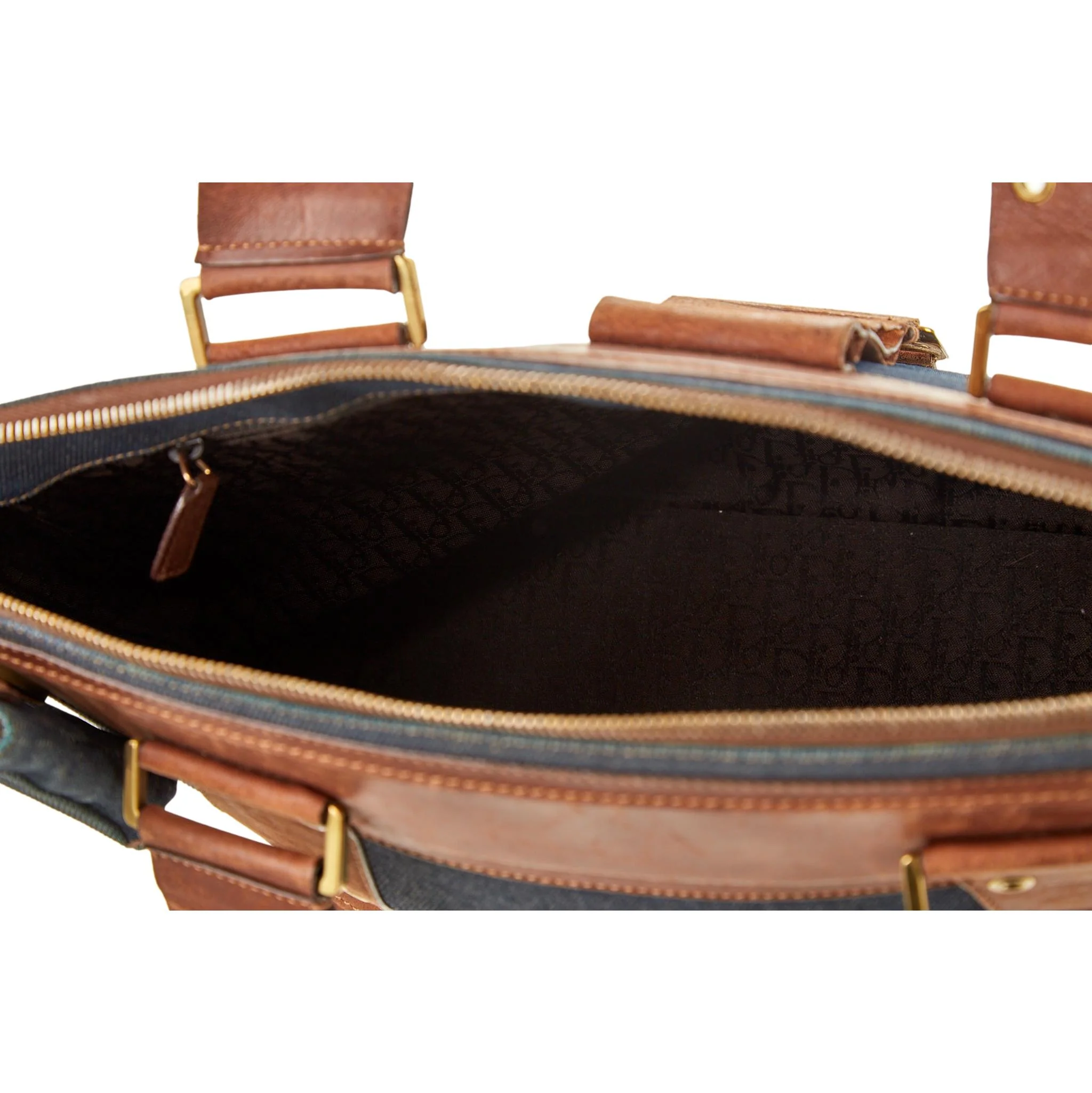 Dior Denim Grommet Top Handle Bag - Image 4