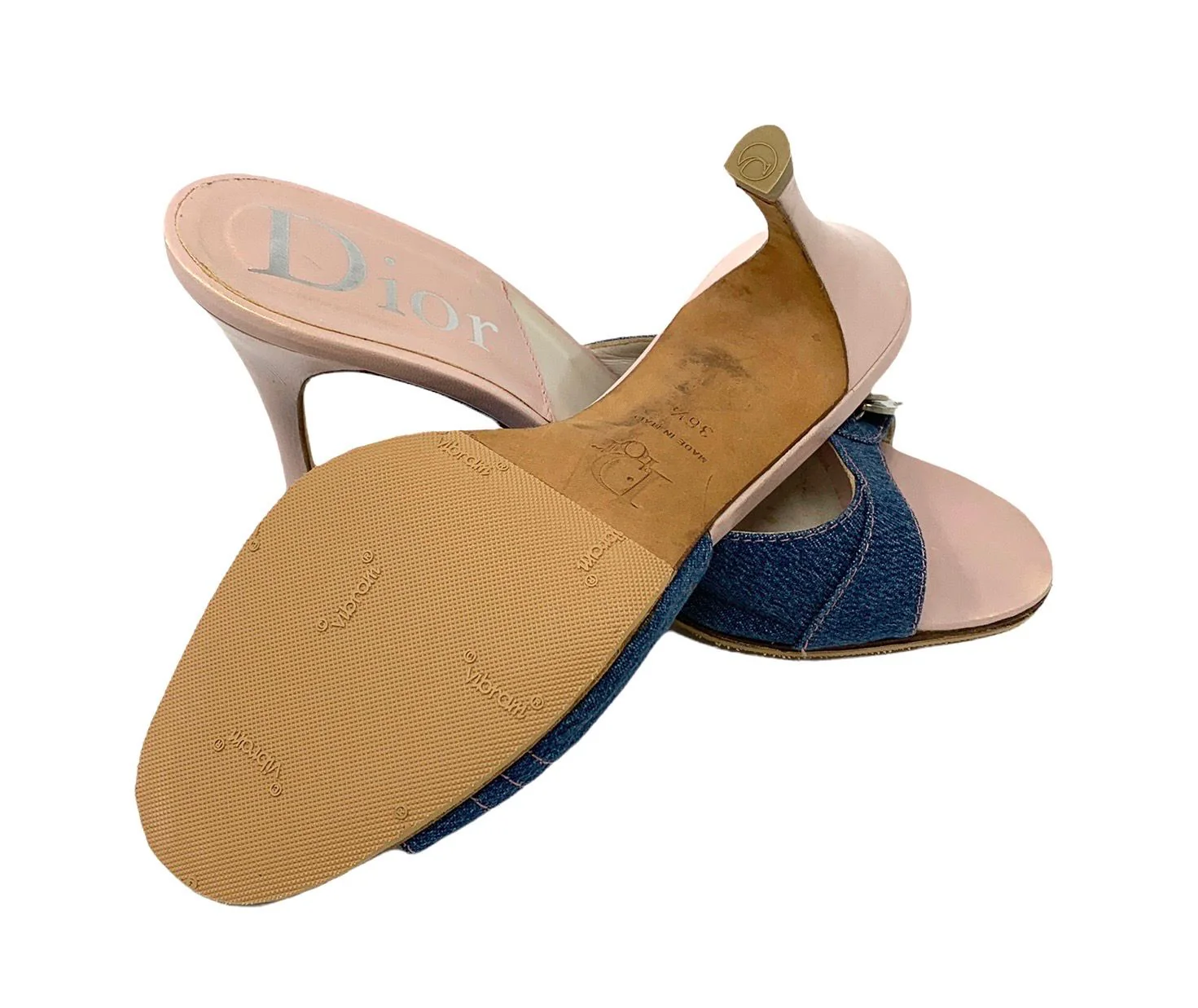 Dior Denim Key and Lock Heels - Image 3