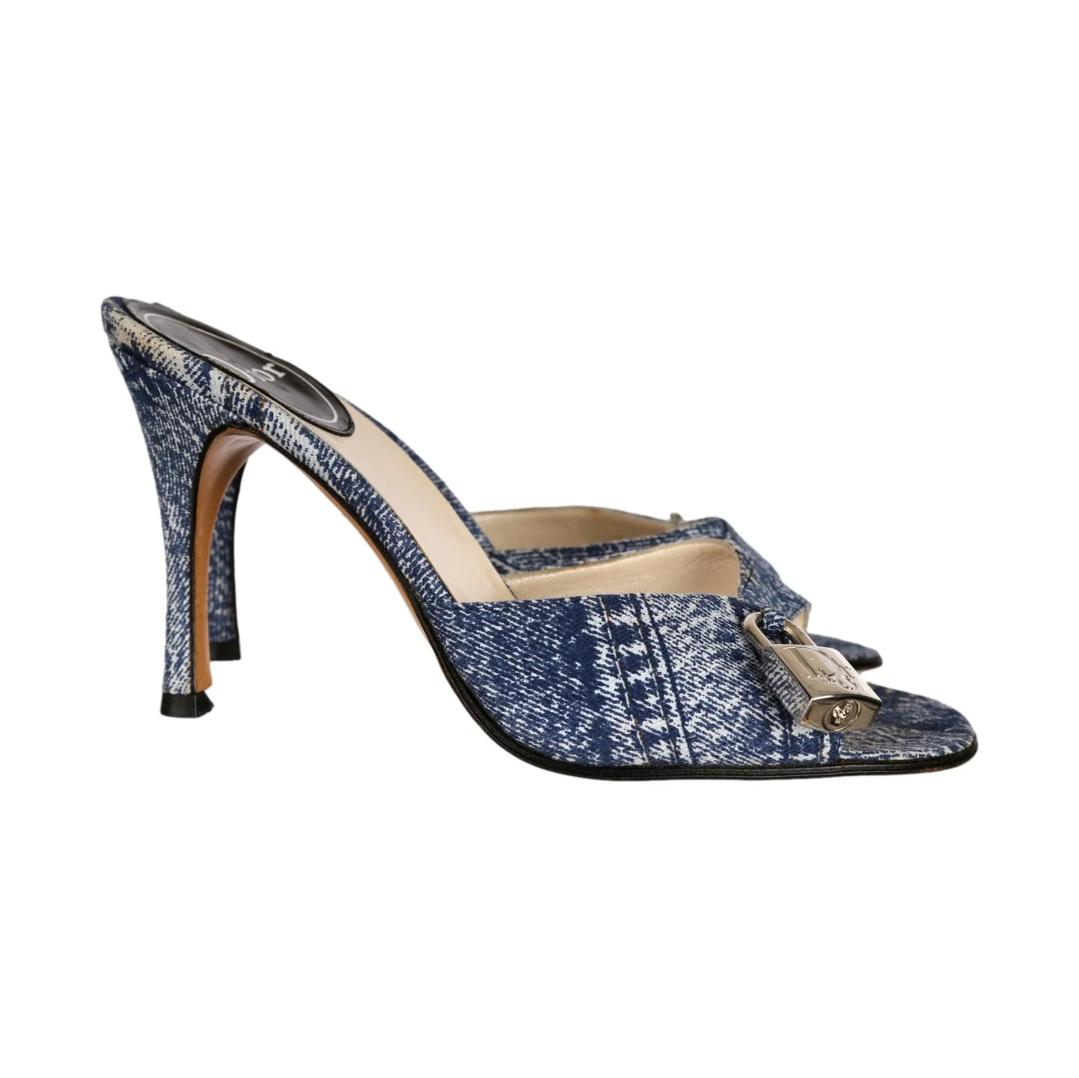 Dior Denim Key and Lock Heels - Image 2
