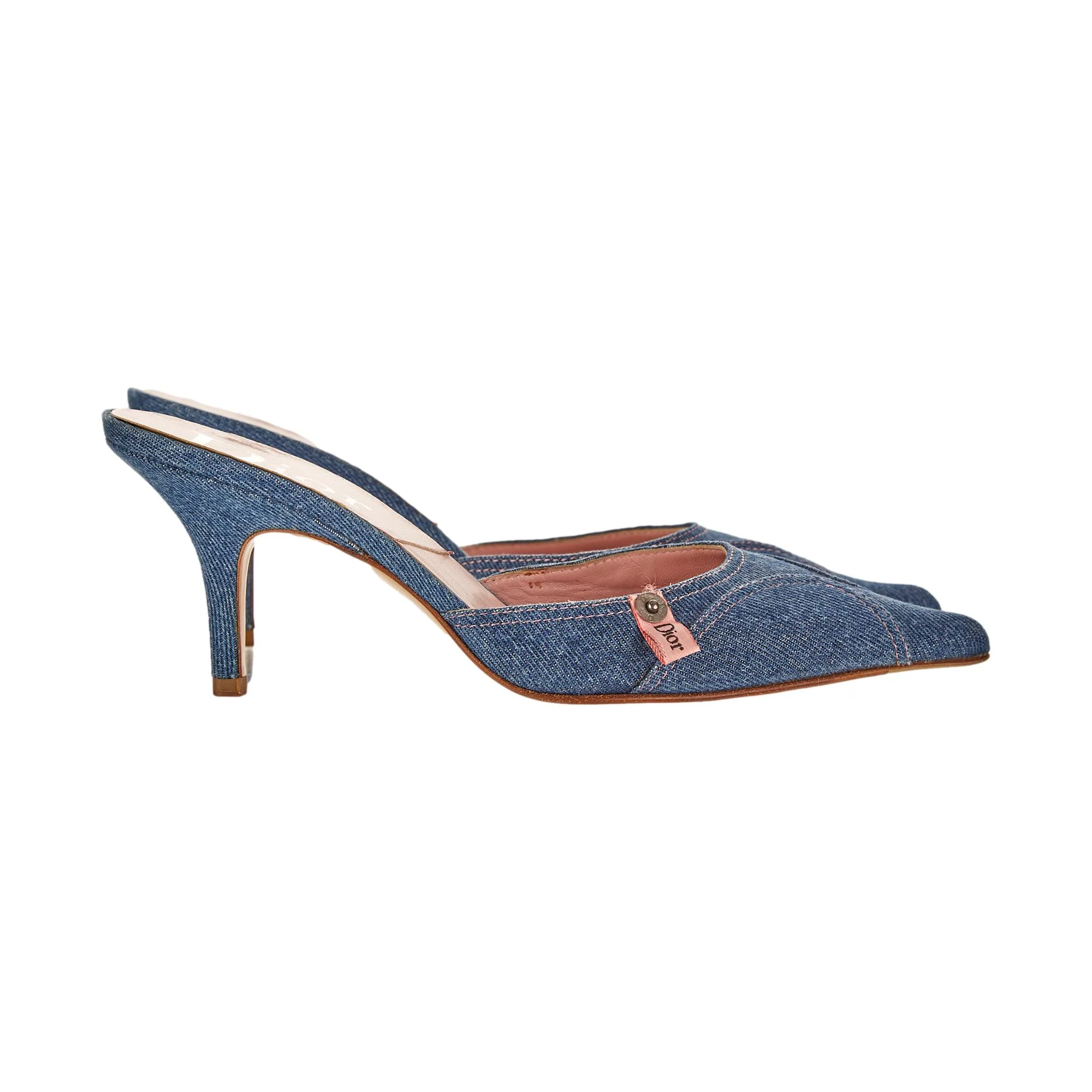 Dior Denim Kitten Heels