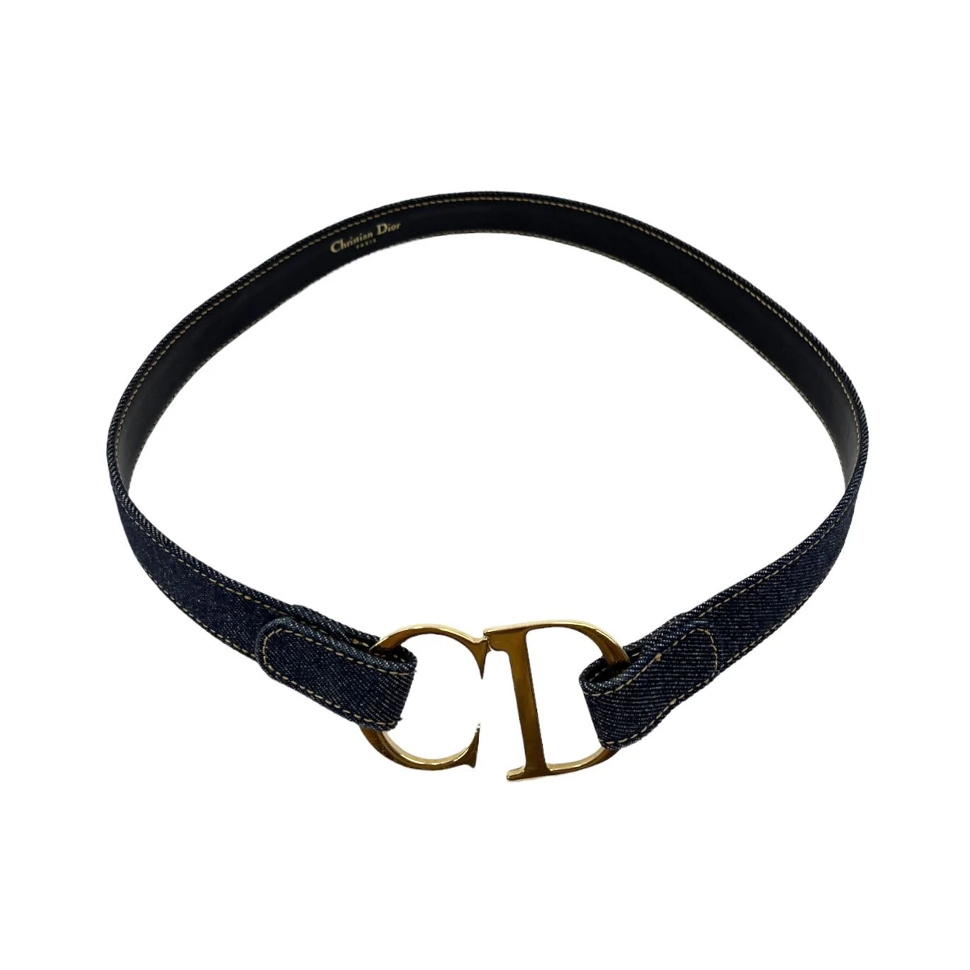 Dior Denim Logo Buckle Belt