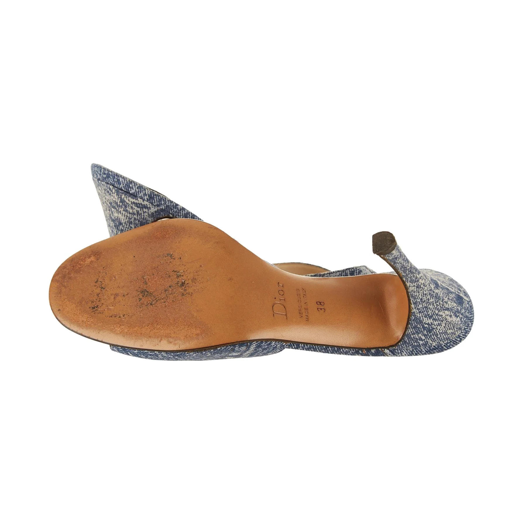 Dior Denim Logo Lock Heels - Image 3