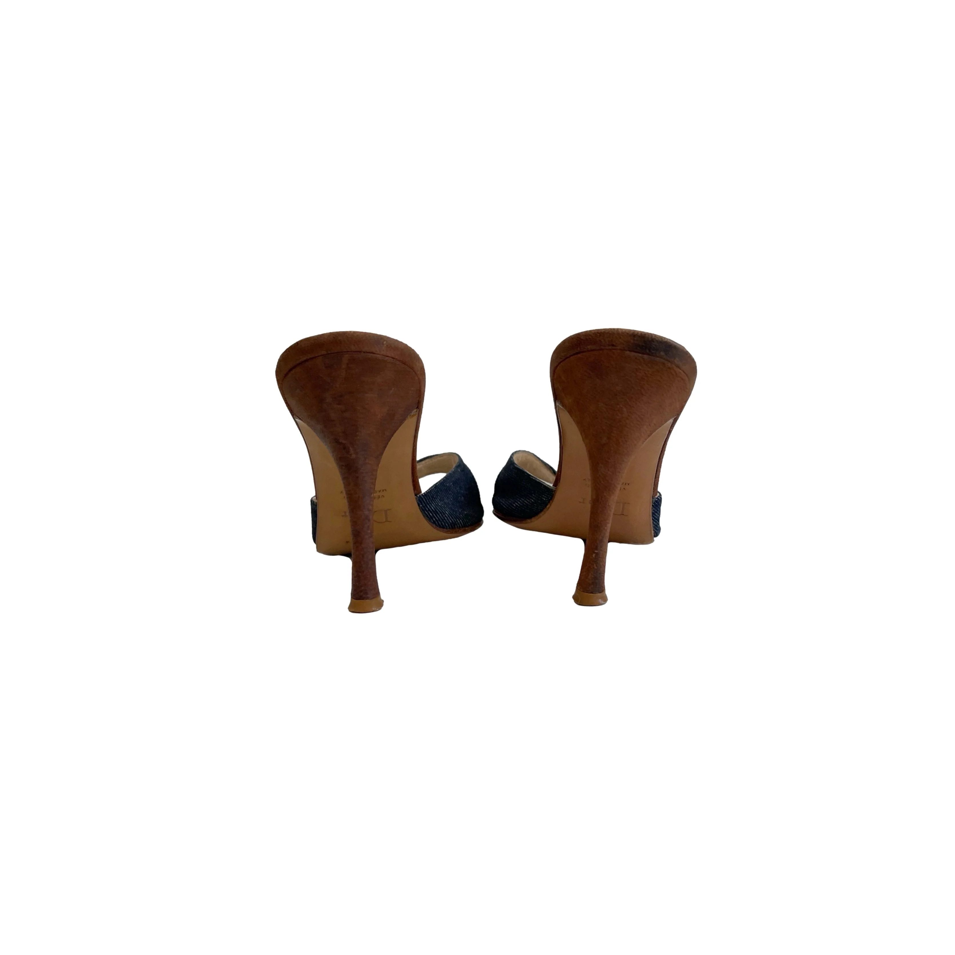 Dior Denim Logo Lock Heels - Image 2