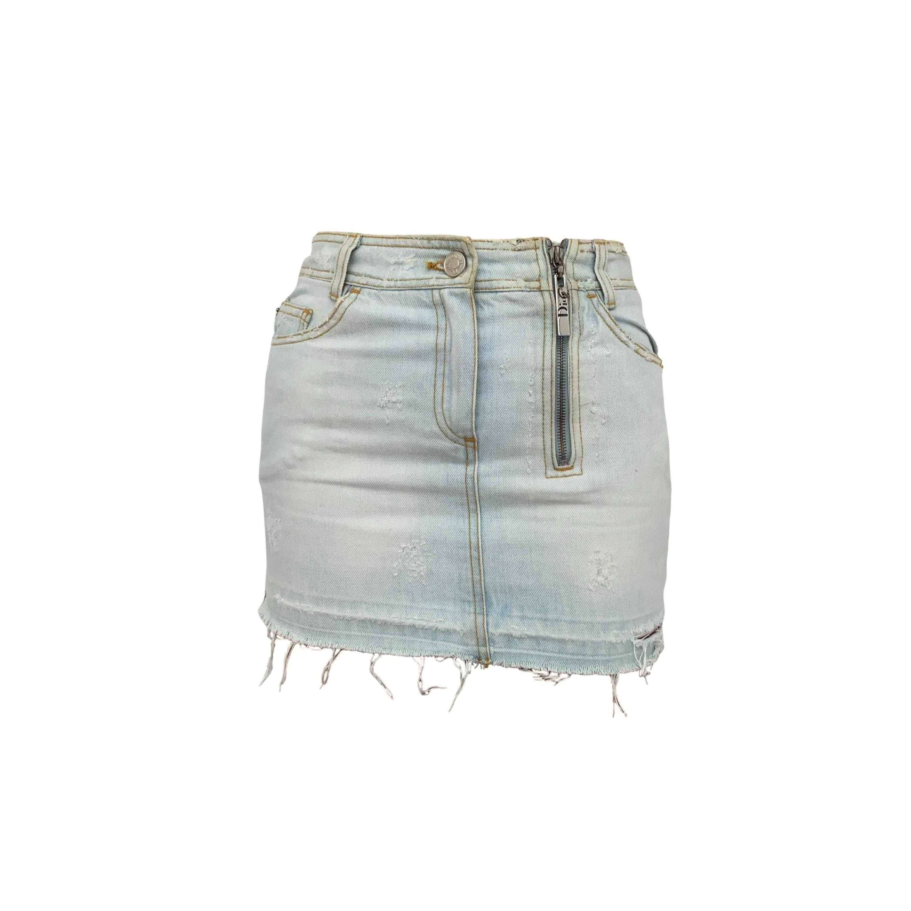 Dior Denim Logo Mini Skirt - Image 2