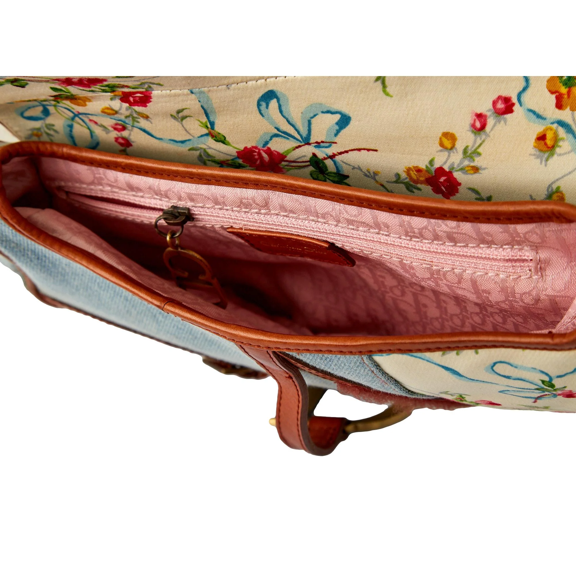Dior Denim Patchwork Saddle Bag - Image 4