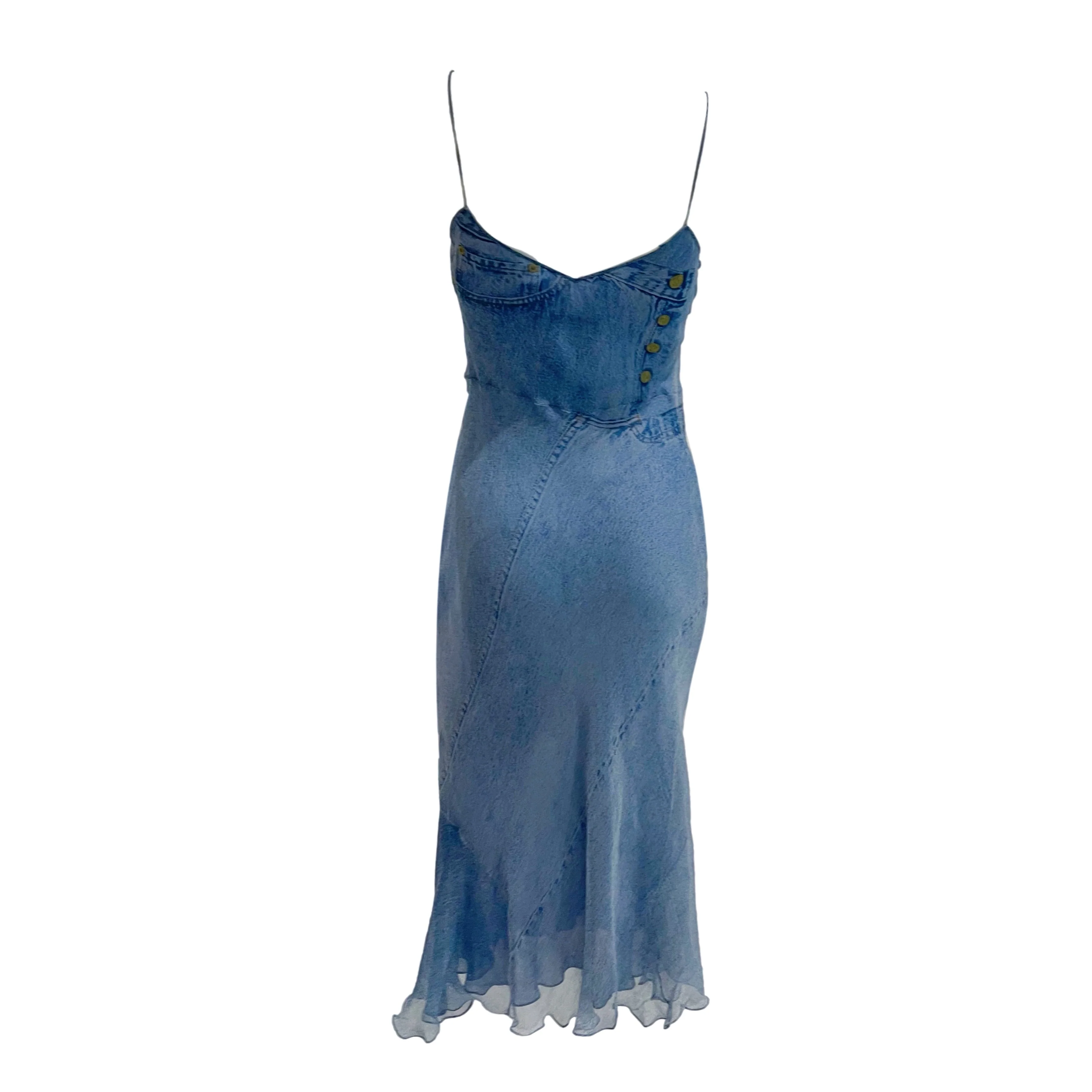 Dior Denim Silk Dress - Image 2