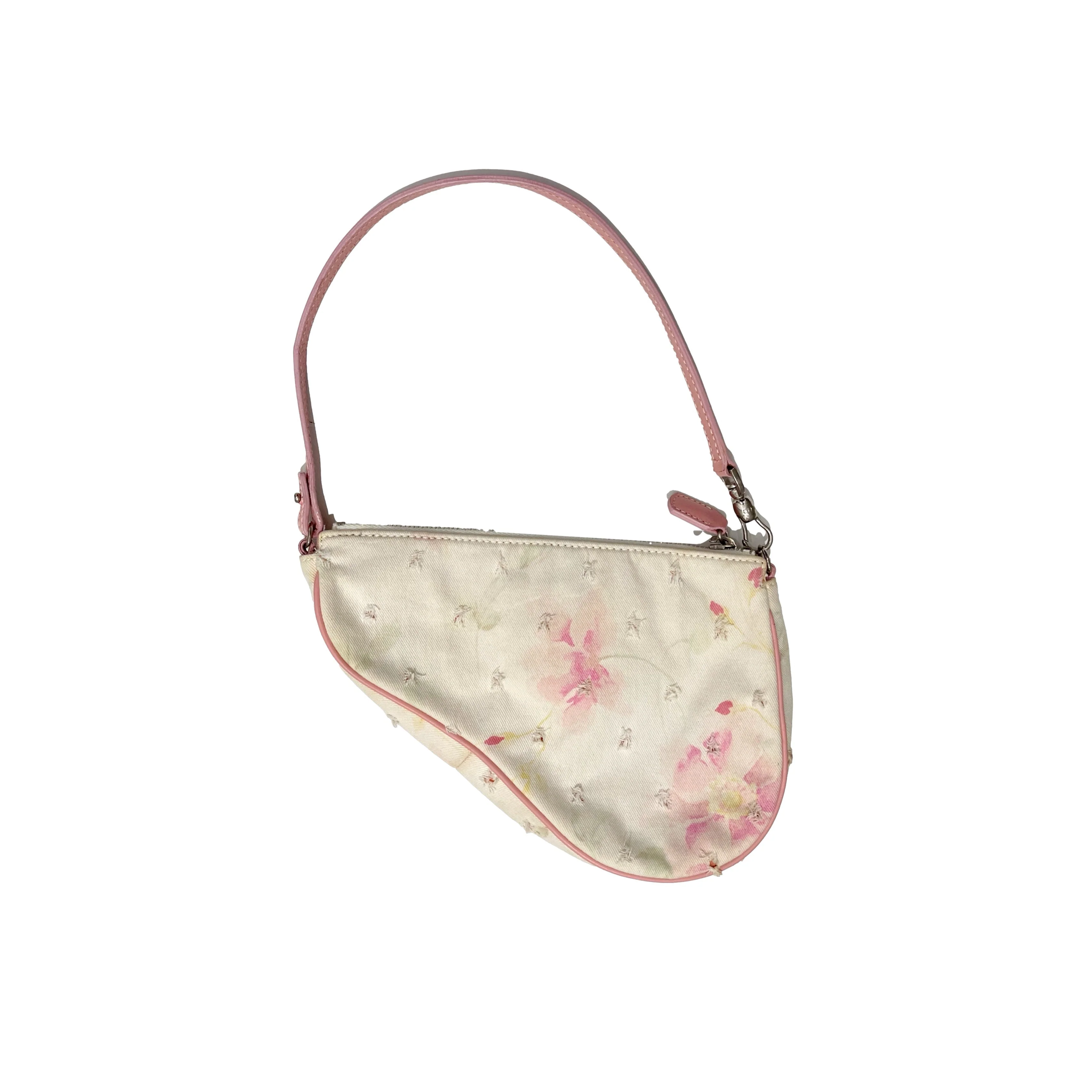 Dior Pink Floral Mini Saddle - Image 3