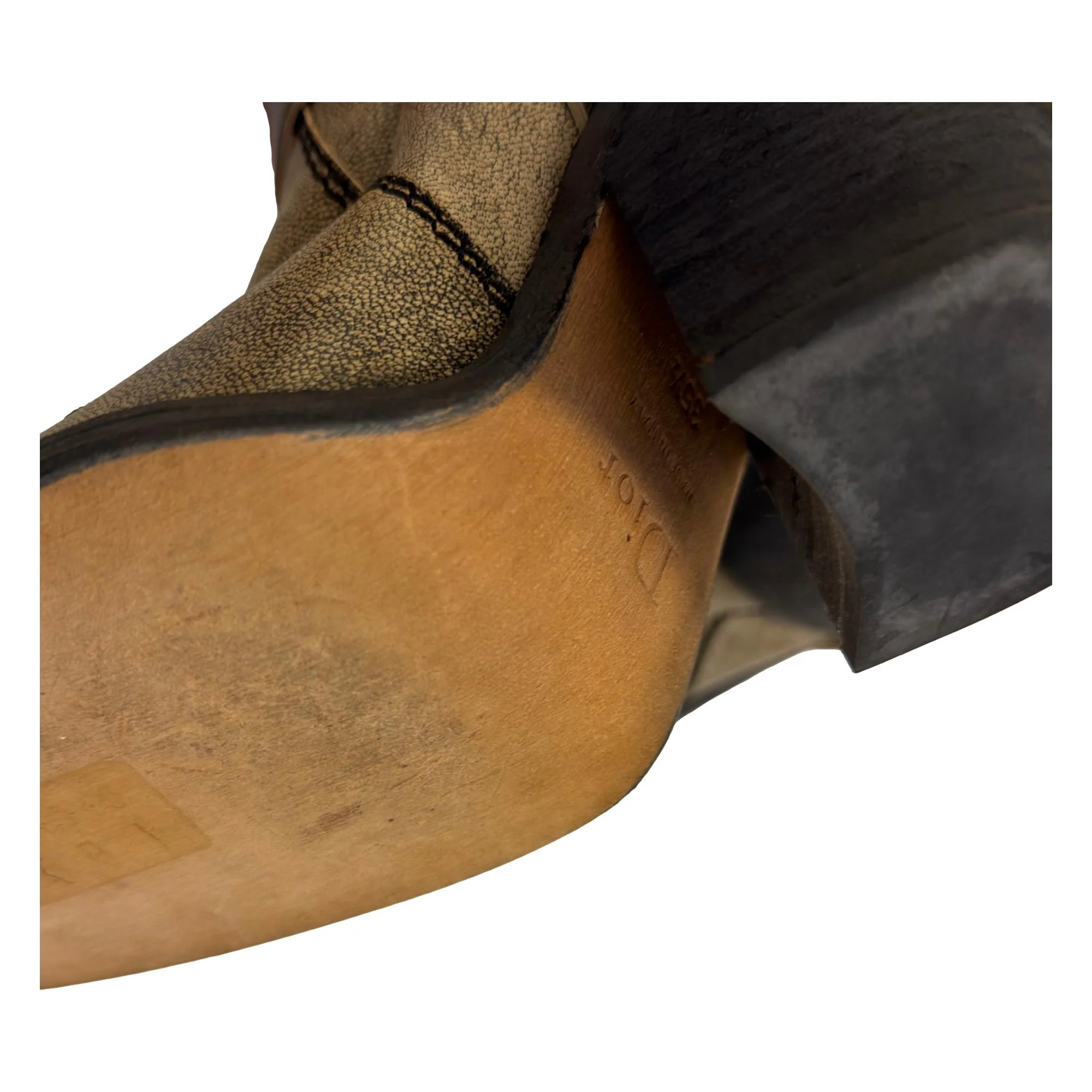 Dior Distressed Knee High Logo Boots - Image 4