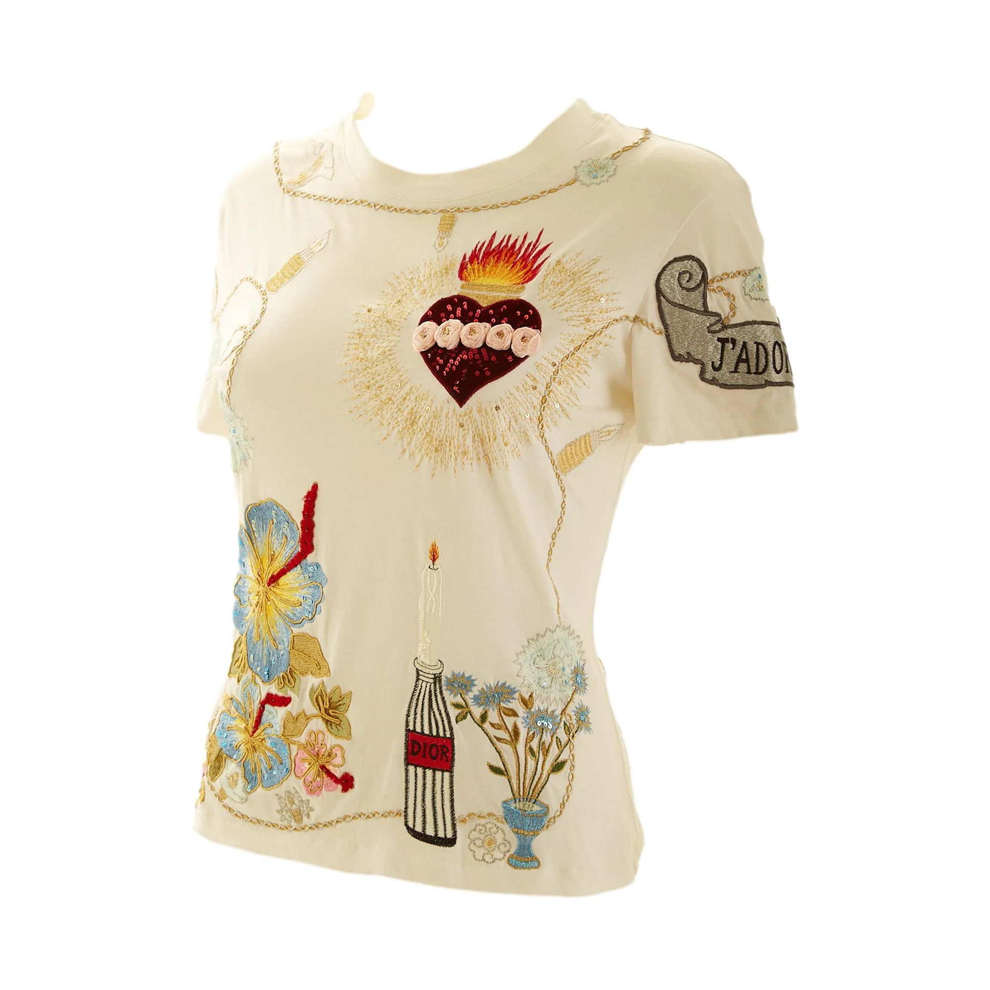 Dior Embroidered Novelty Short Sleeve Top - Image 3