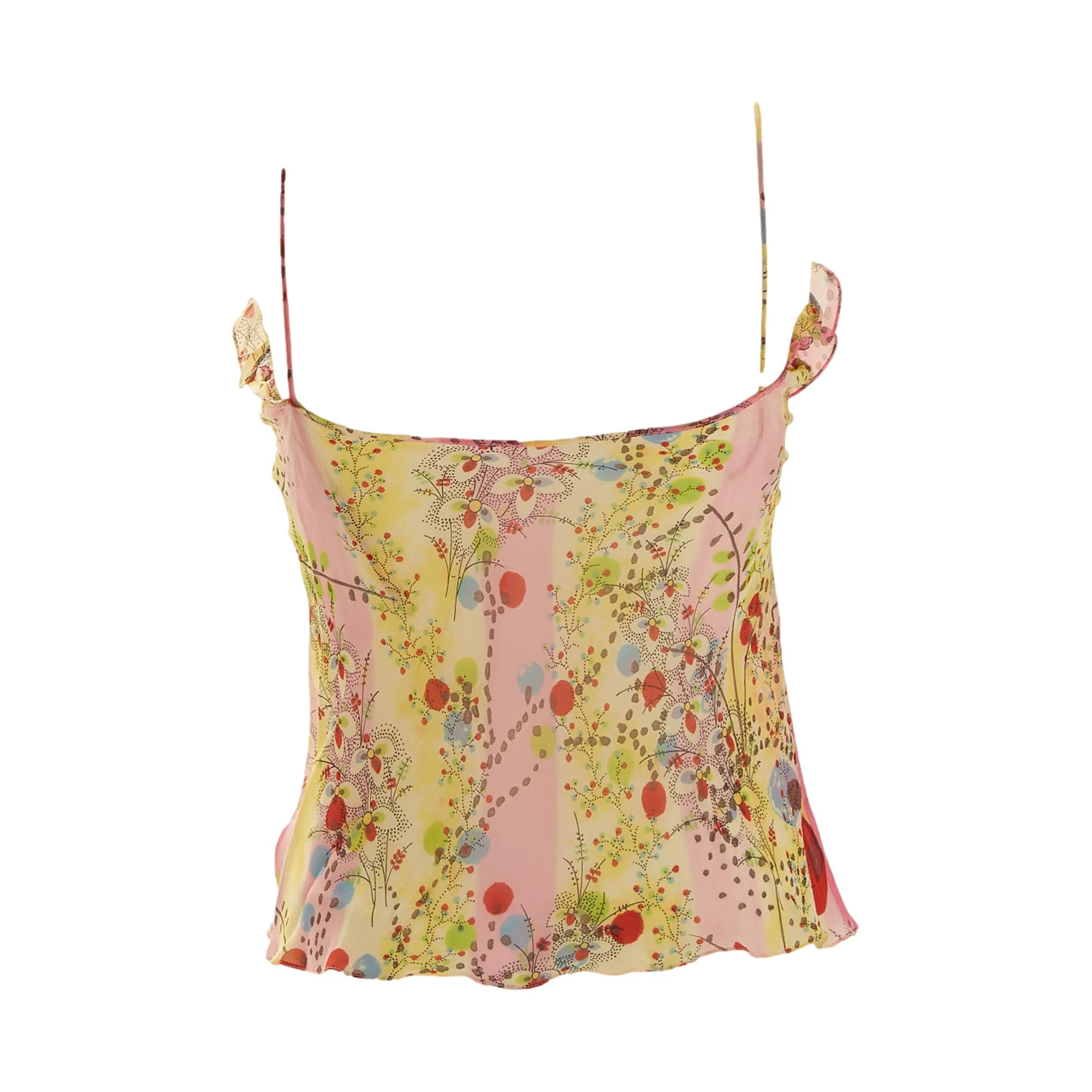 Dior Ruffle Silk Floral Tank - Image 2