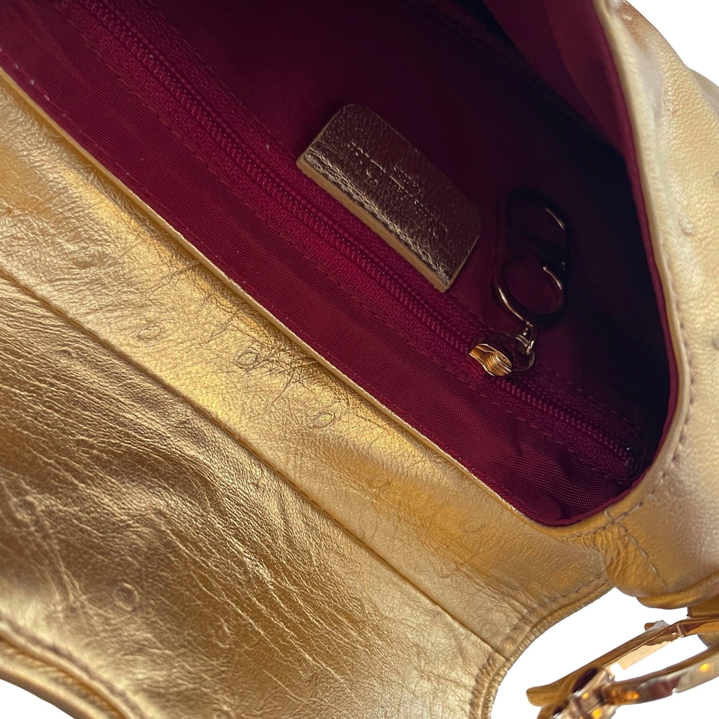 Dior Gold Logo Chain Saddle Bag - Image 5