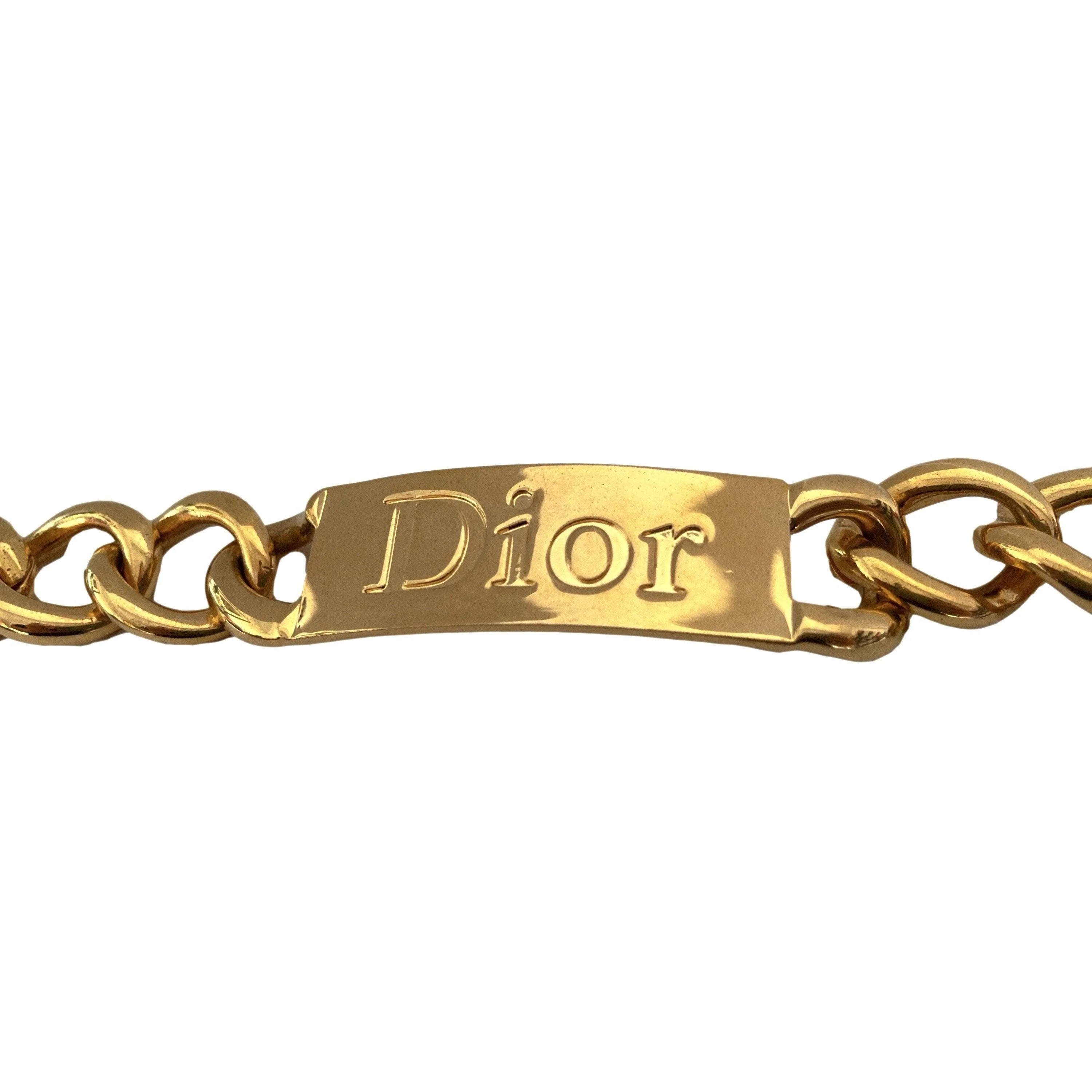 Dior Gold Chunky Logo Choker - Image 3