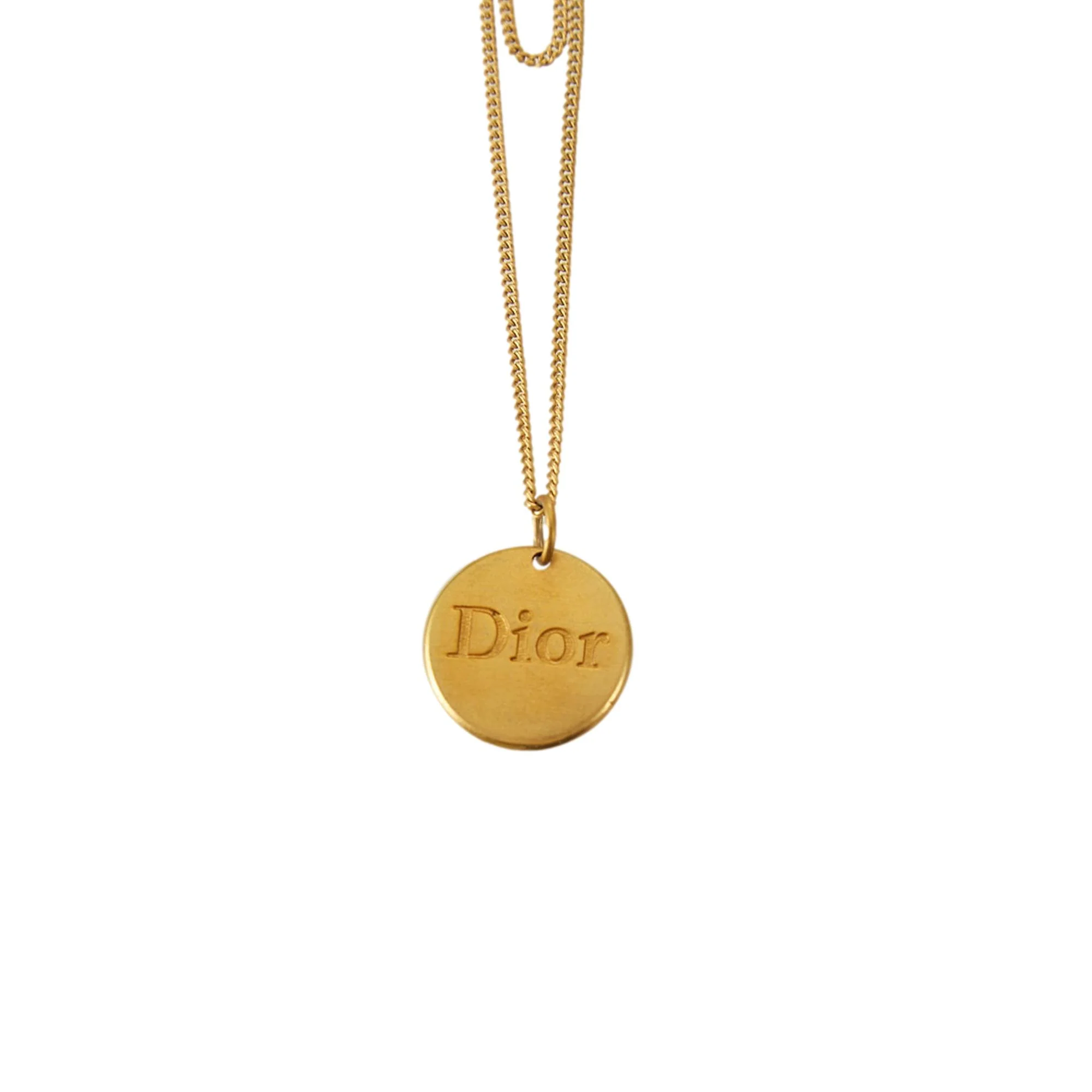 Dior Gold Double Chain Logo Necklace - Image 2