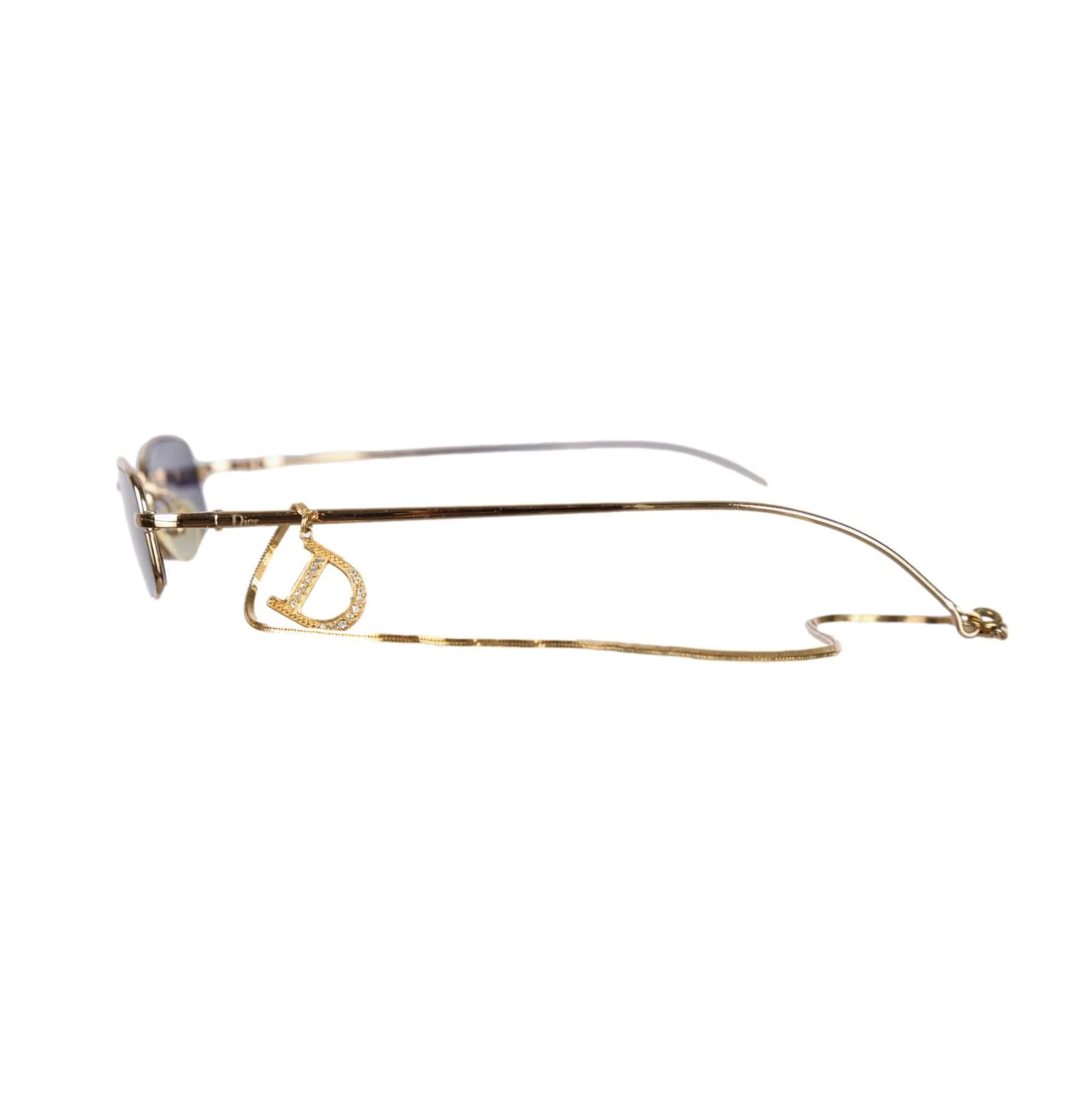 Dior Gold Logo Charm Micro Sunglasses - Image 3