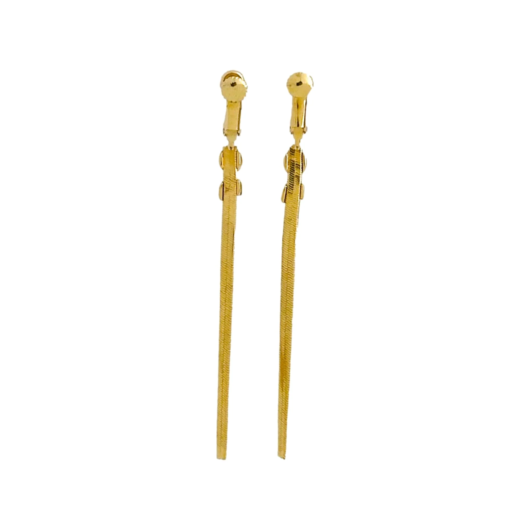 Dior Gold Logo Drop Chain Earrings - Image 2