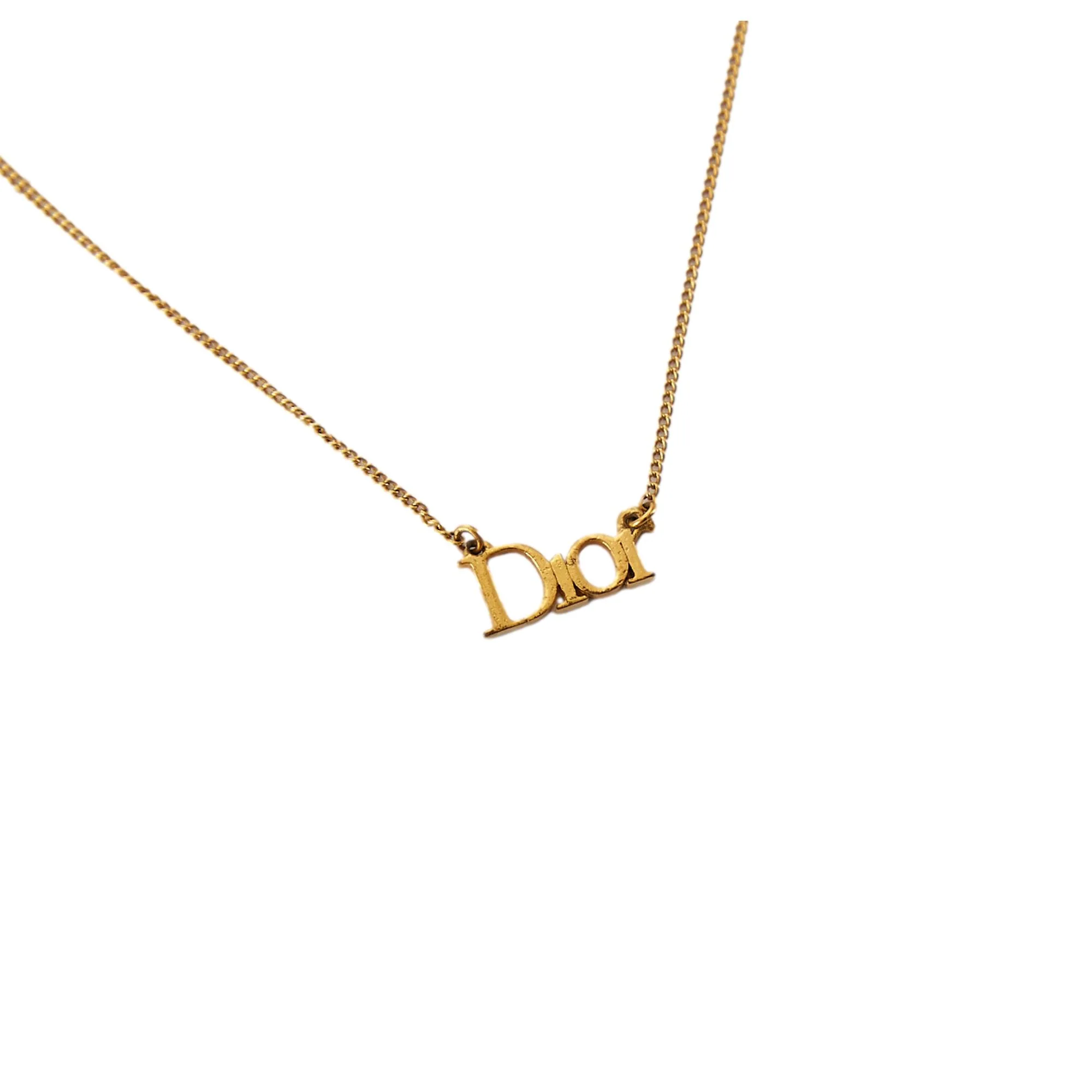 Dior Gold Logo Necklace - Image 2