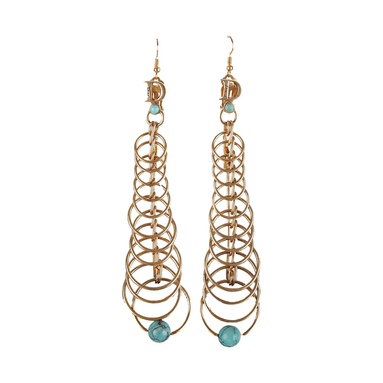 Dior Gold Jumbo Drop Earrings