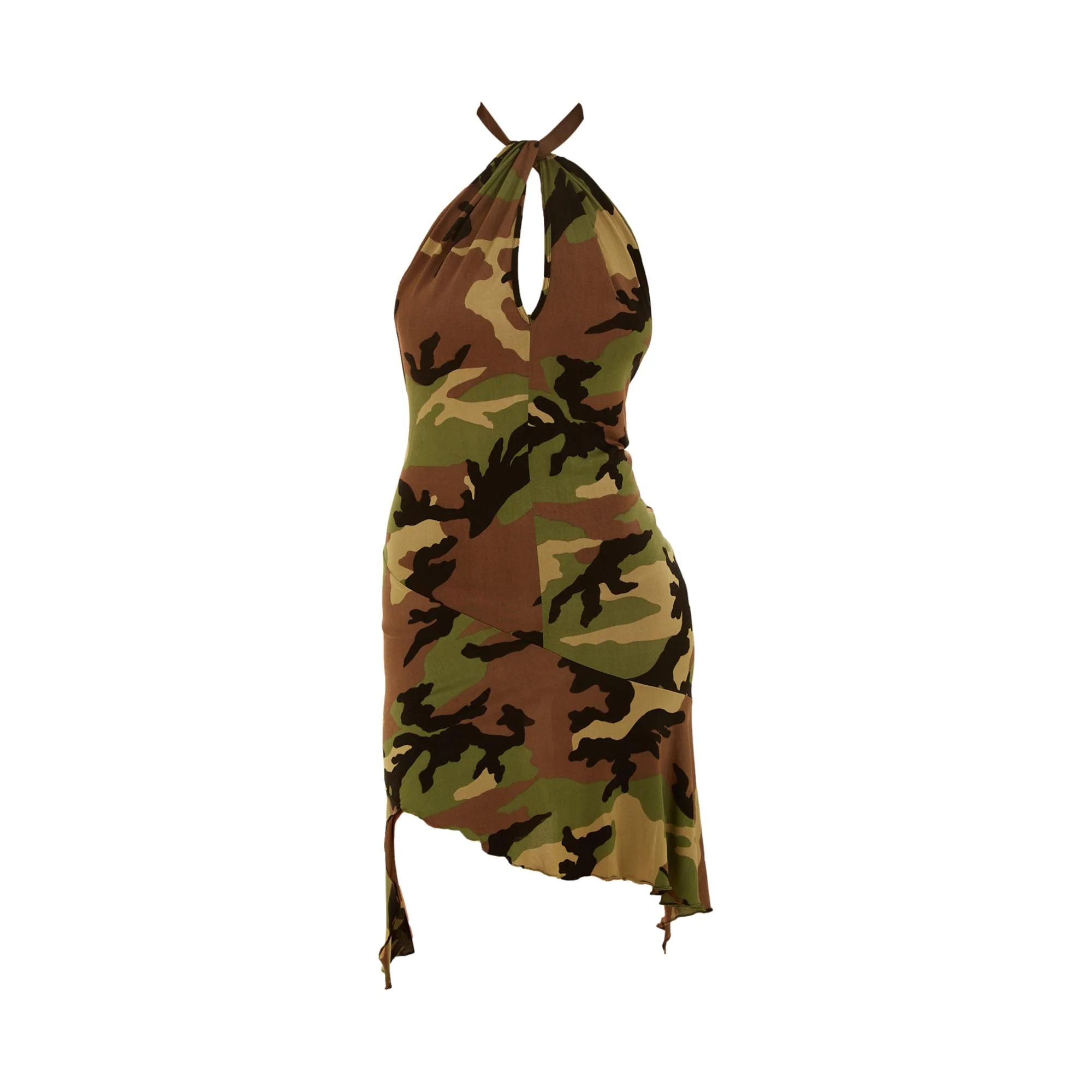 Dior Green Camo Halter Dress