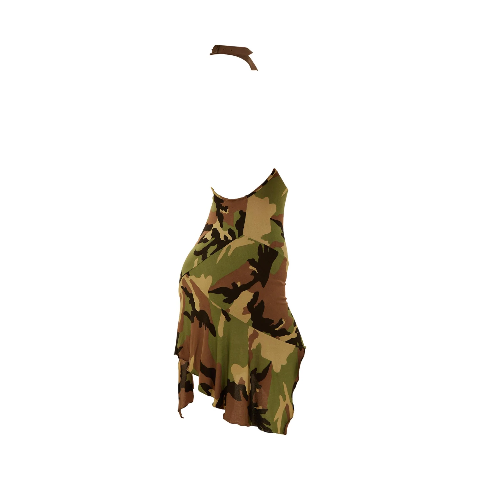 Dior Green Camo Halter Dress - Image 3
