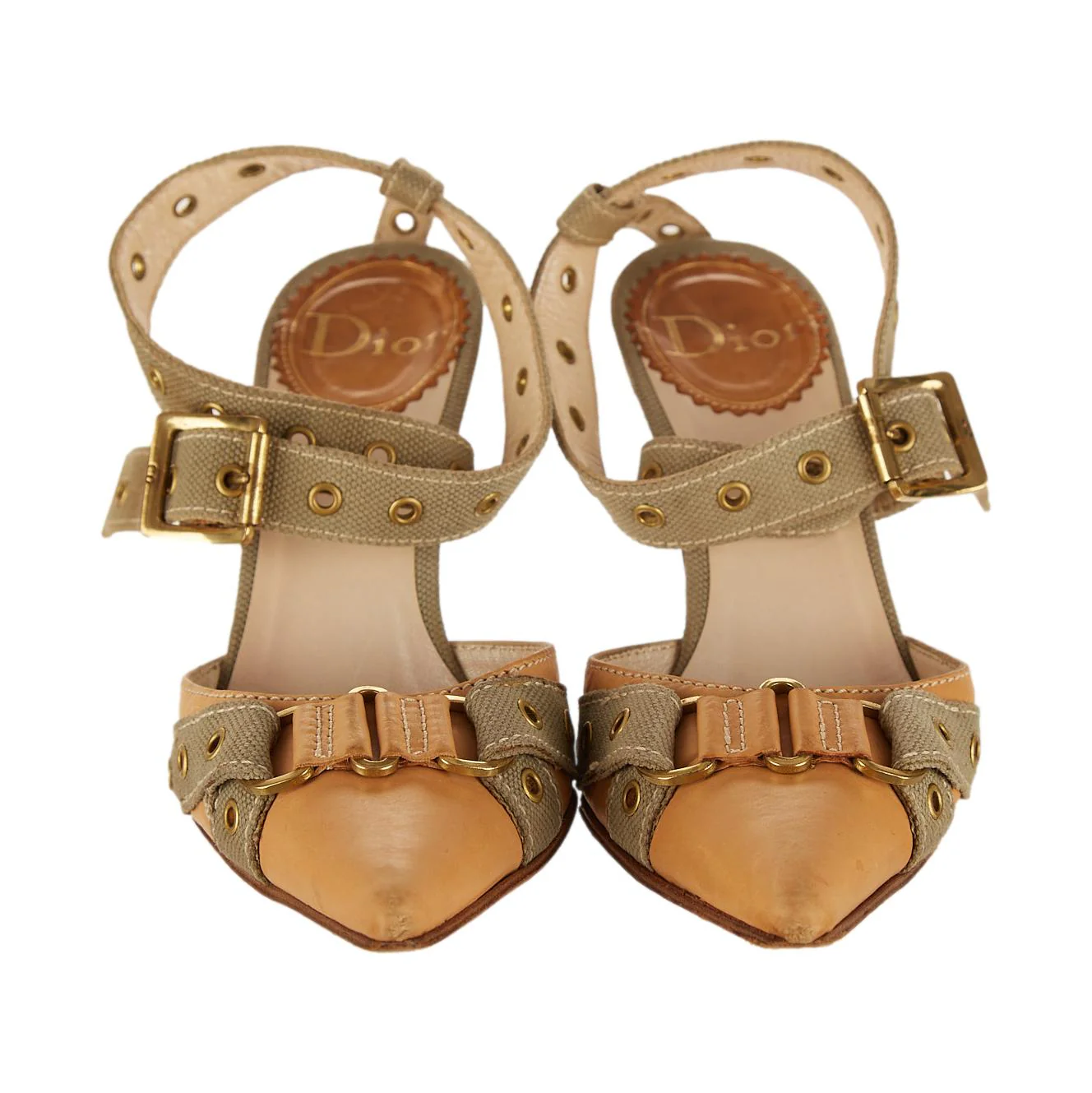 Dior Green Grommet Heels - Image 2