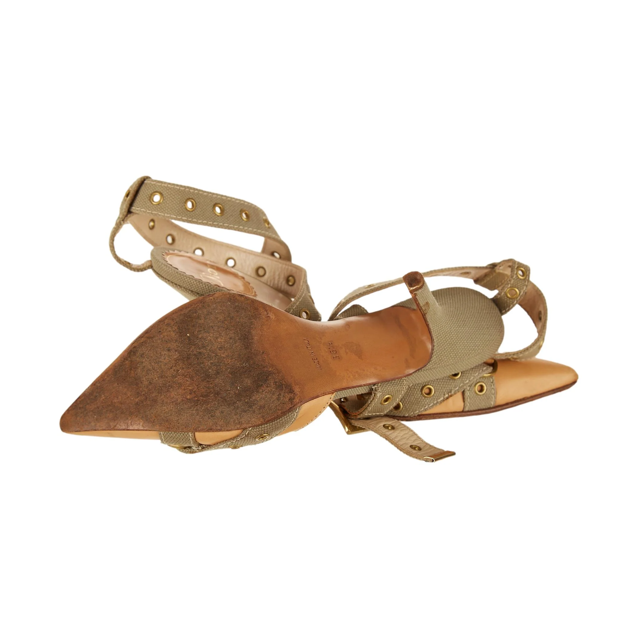 Dior Green Grommet Heels - Image 3