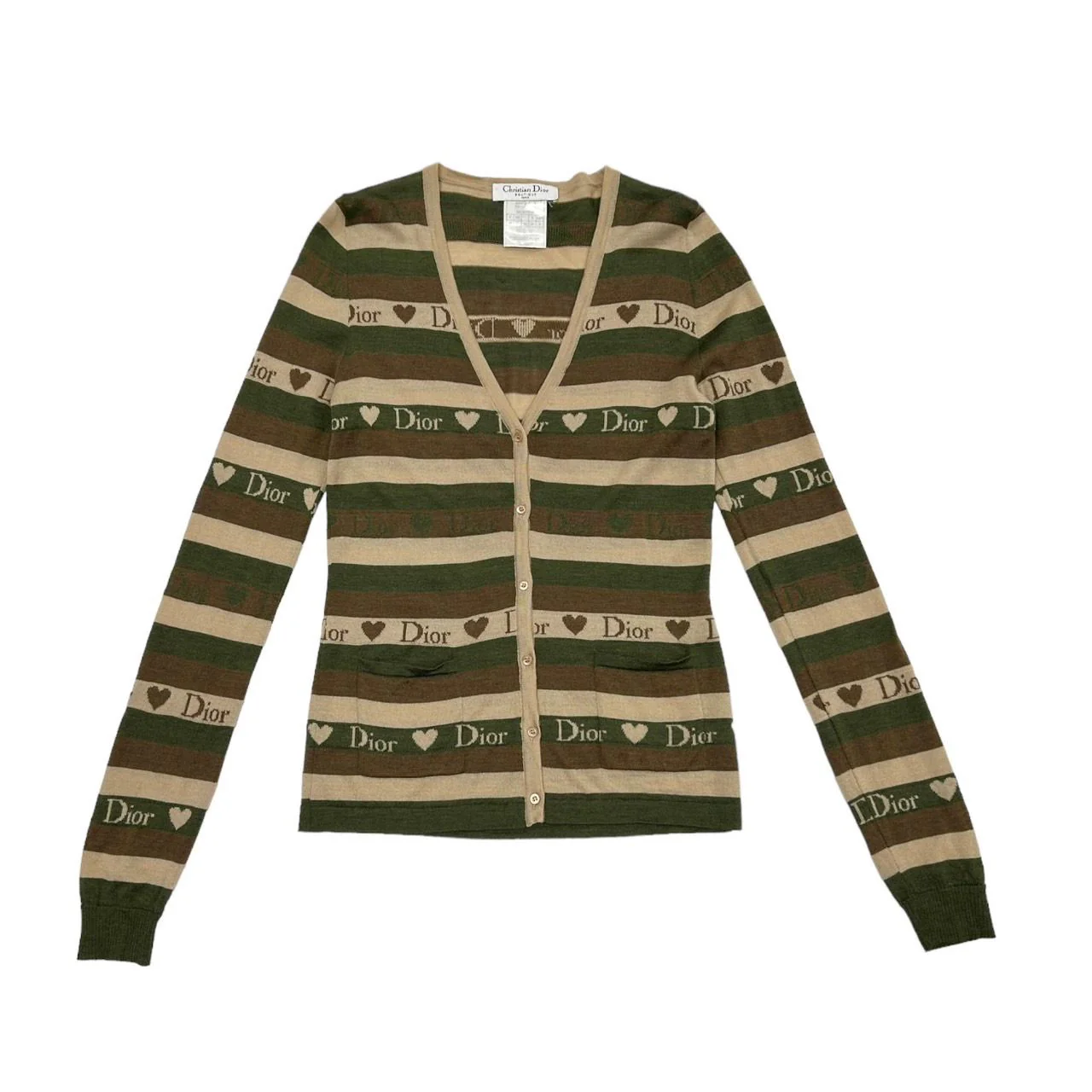 Dior Green Heart Logo Cardigan