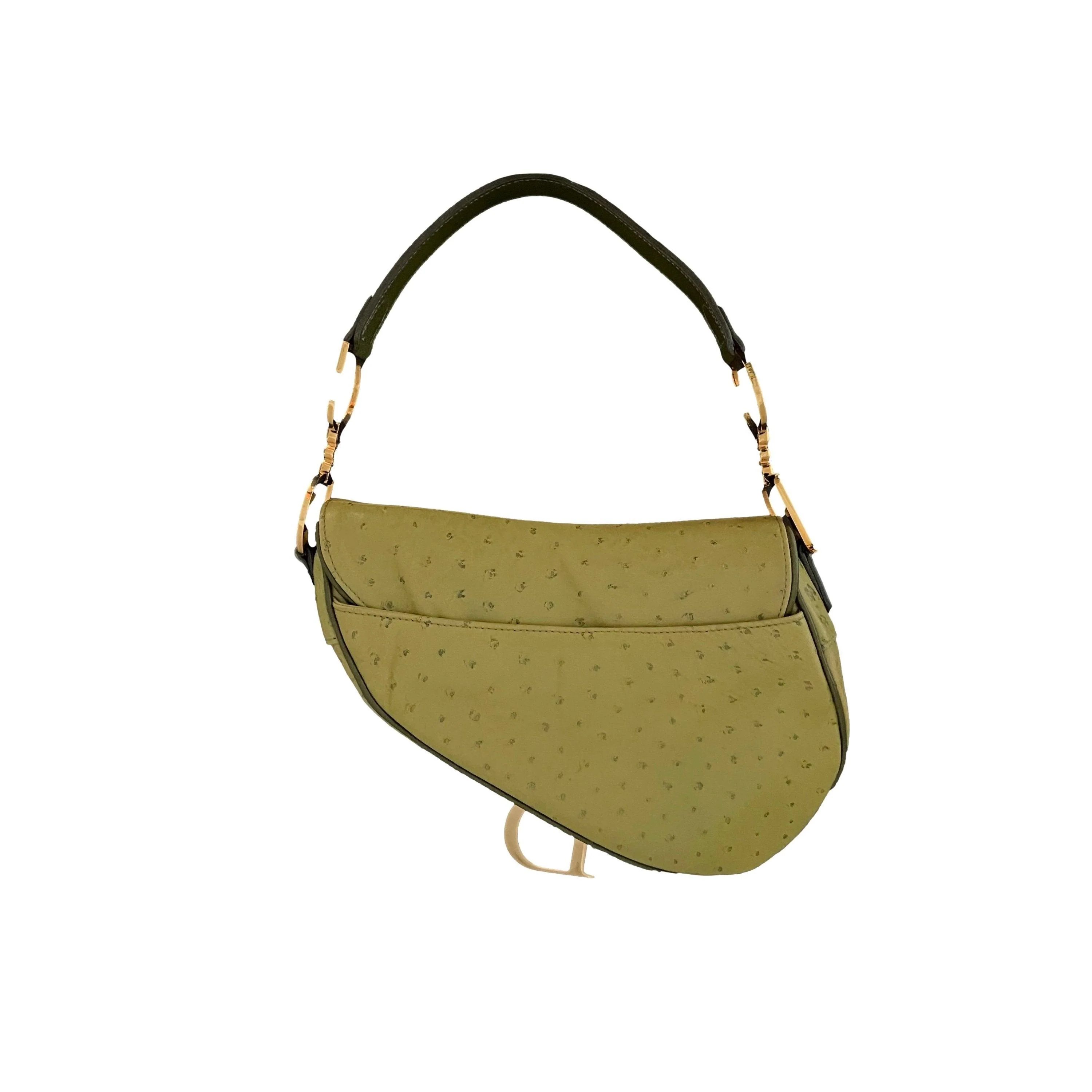 Dior Green Leather Saddle Bag - Image 2