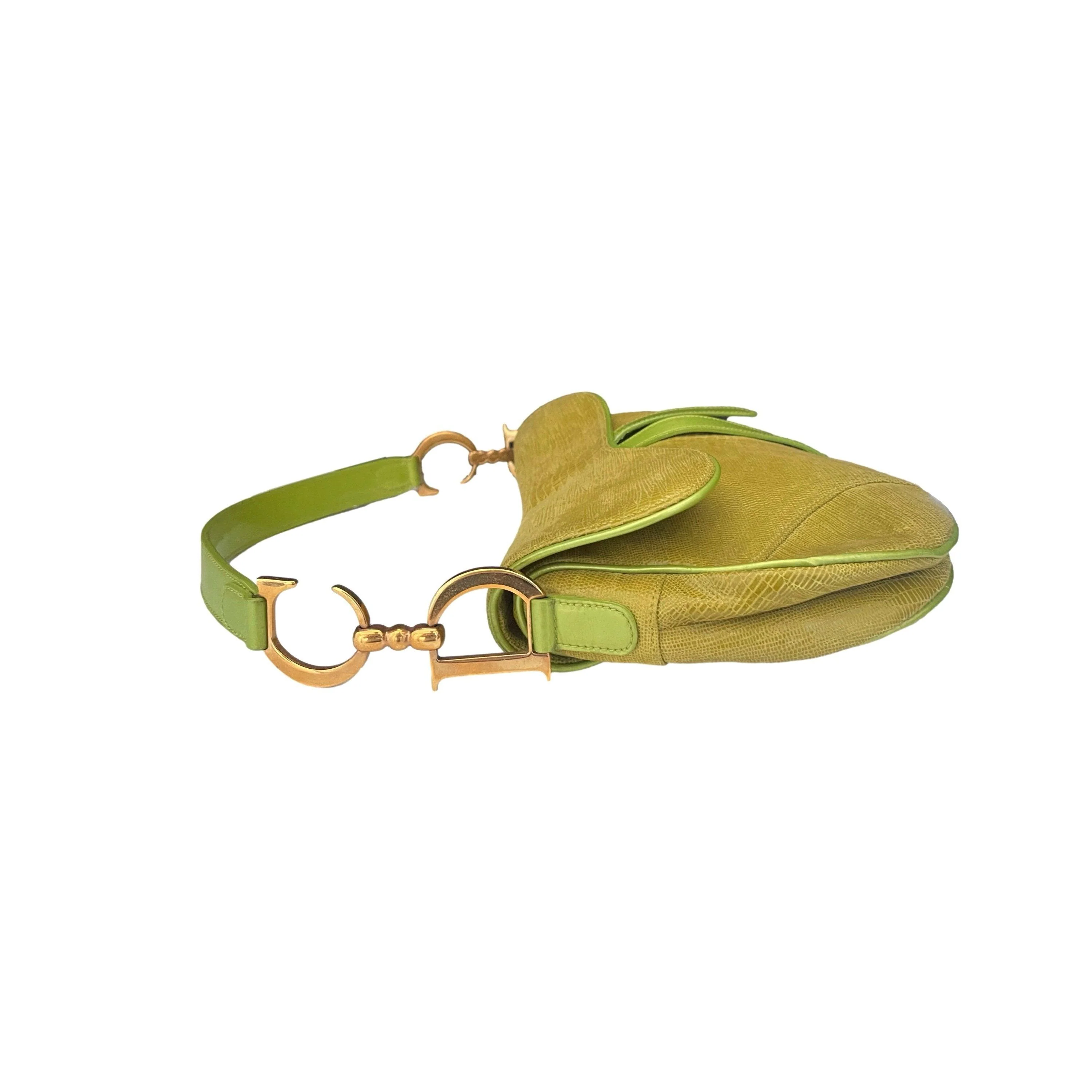 Dior Green Leather Saddle Bag - Image 2