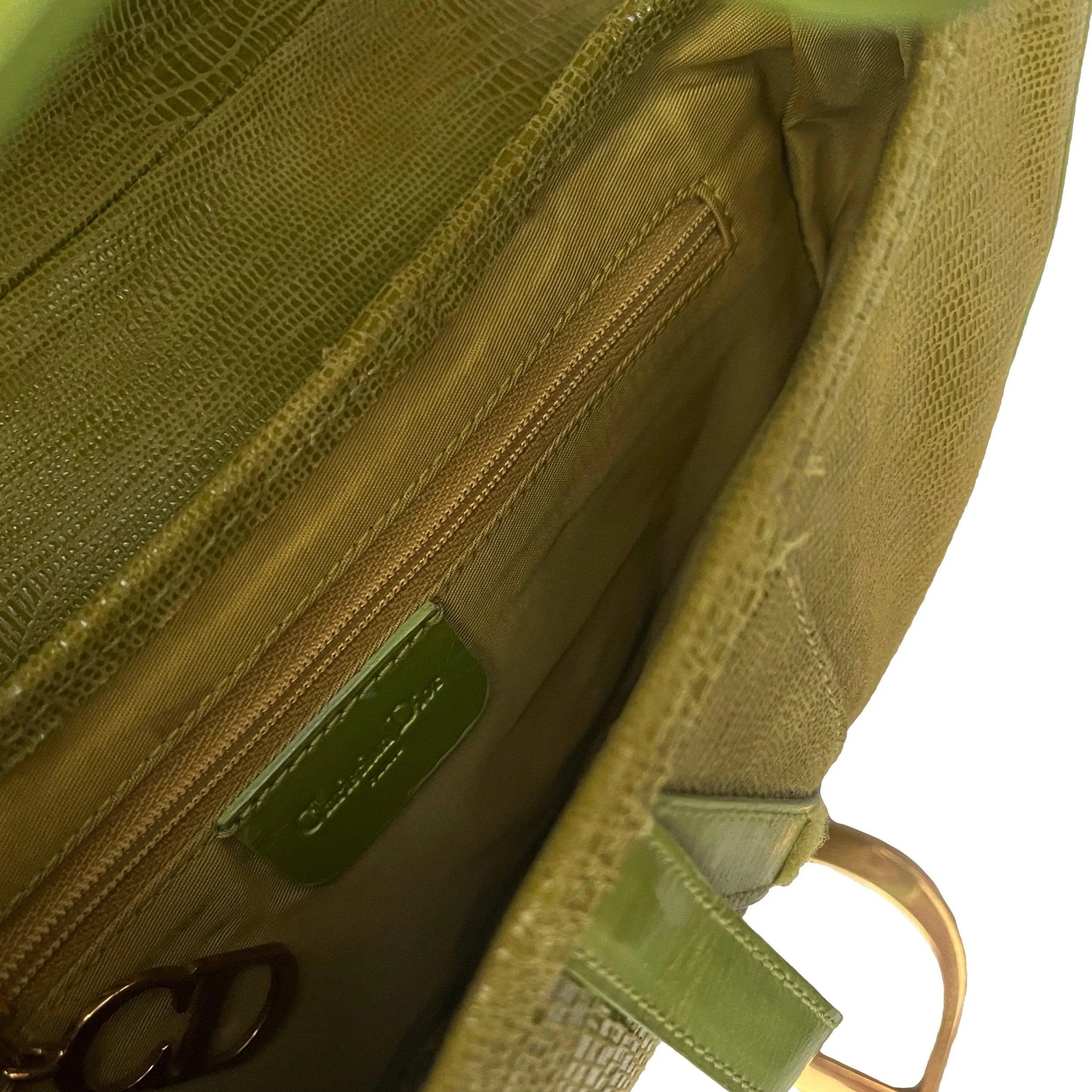 Dior Green Leather Saddle Bag - Image 4