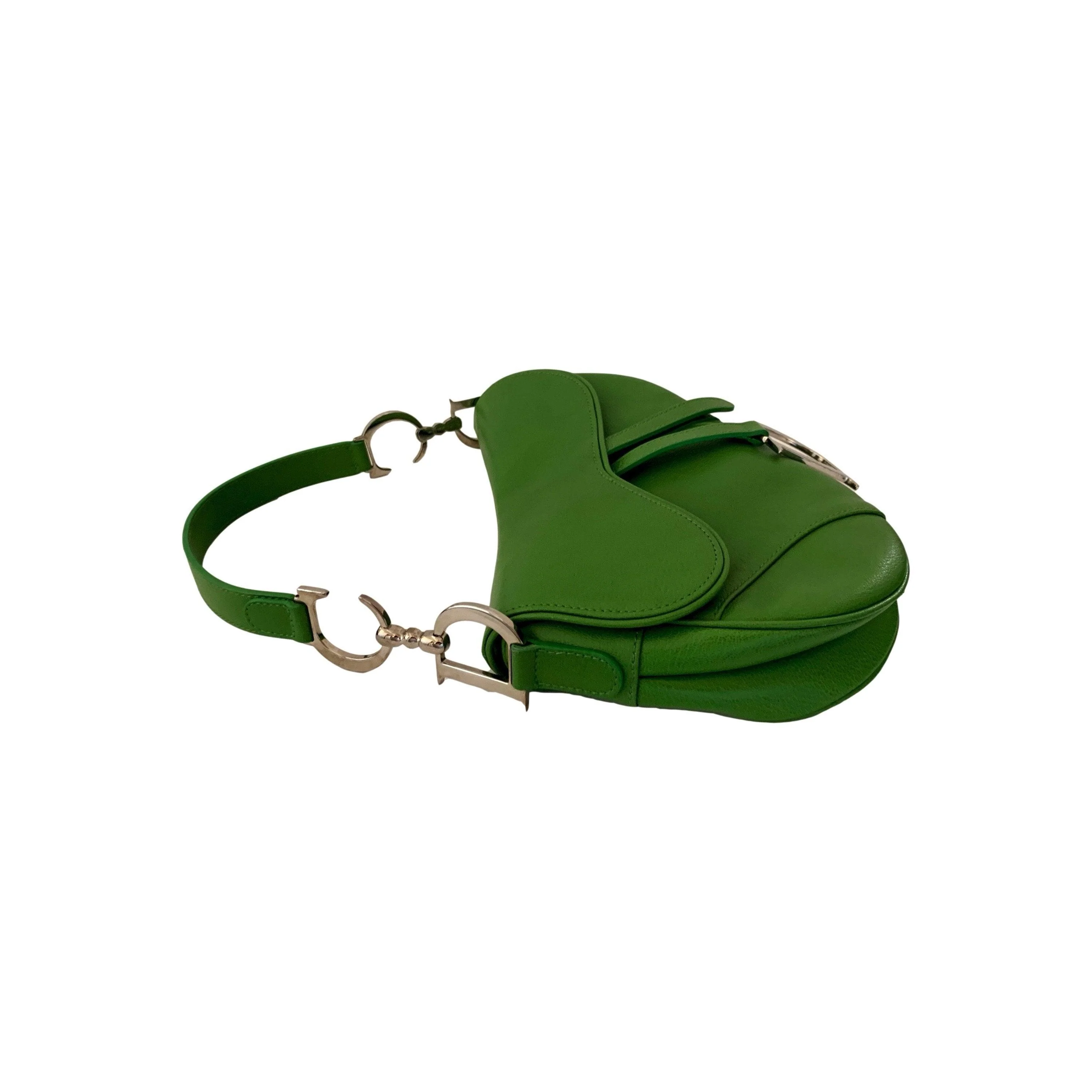 Dior Green Leather Saddle Bag - Image 4