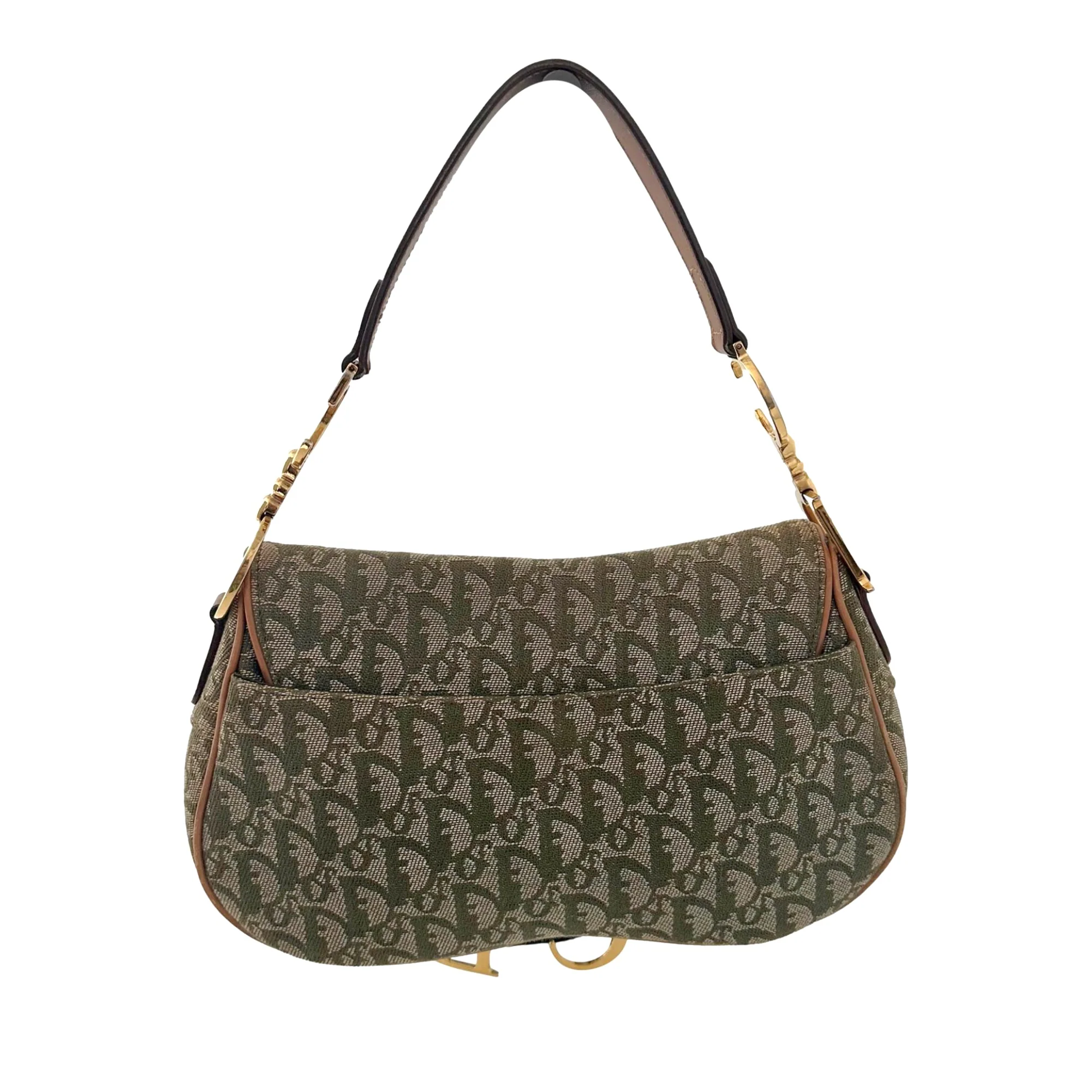 Dior Green Logo Double Saddle Bag - Image 2