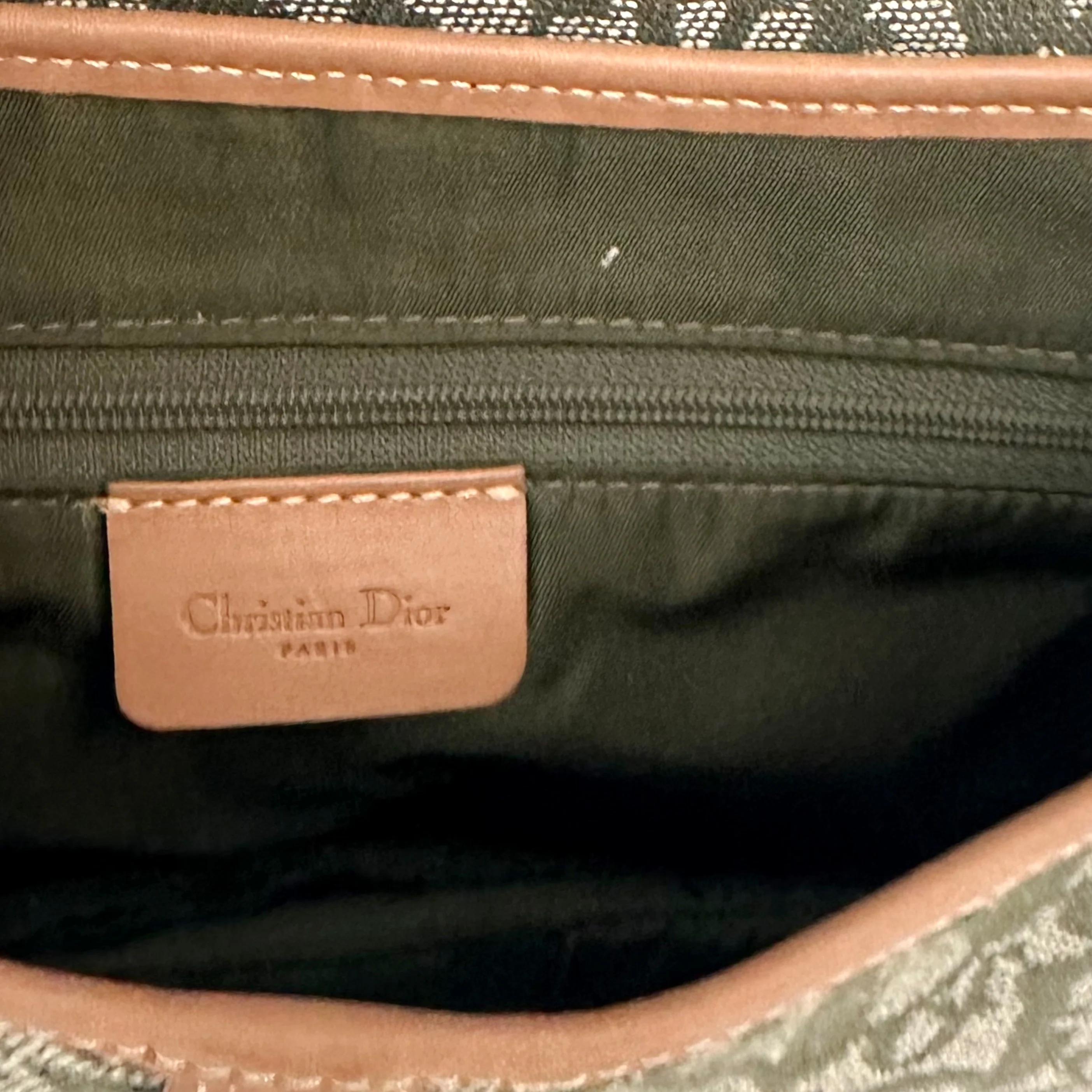 Dior Green Logo Double Saddle Bag - Image 3