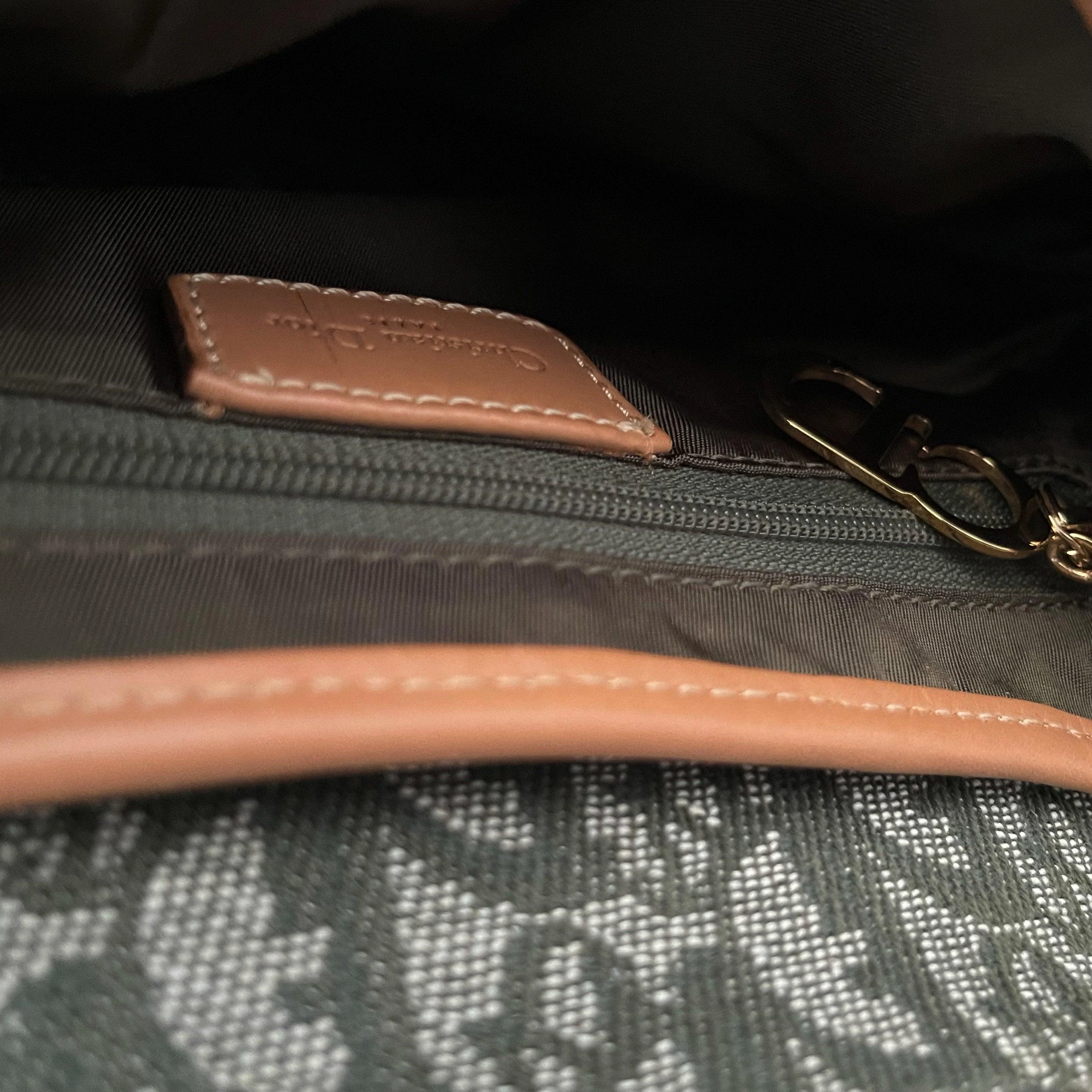 Dior Green Monogram Canvas Saddle Bag - Image 7