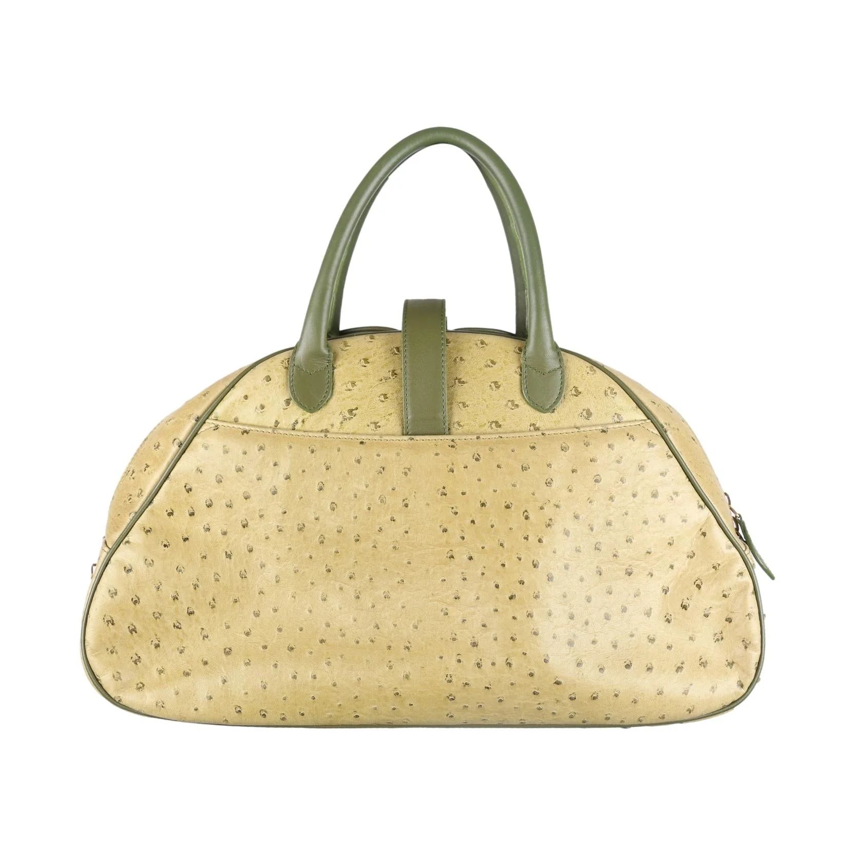 Dior Green Ostrich Top Handle Bag - Image 2