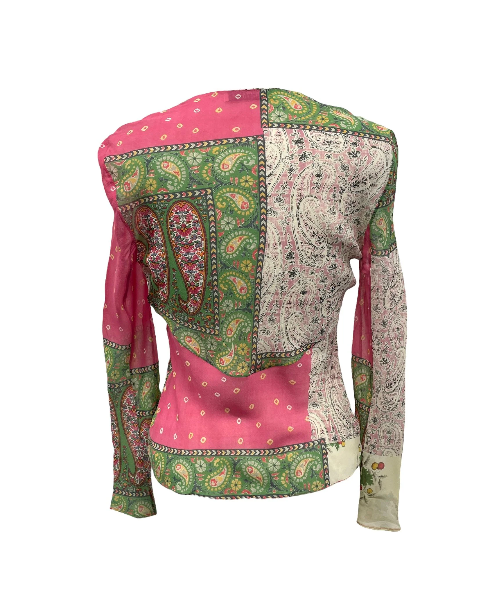 Dior Green Paisley Print Silk Top - Image 2