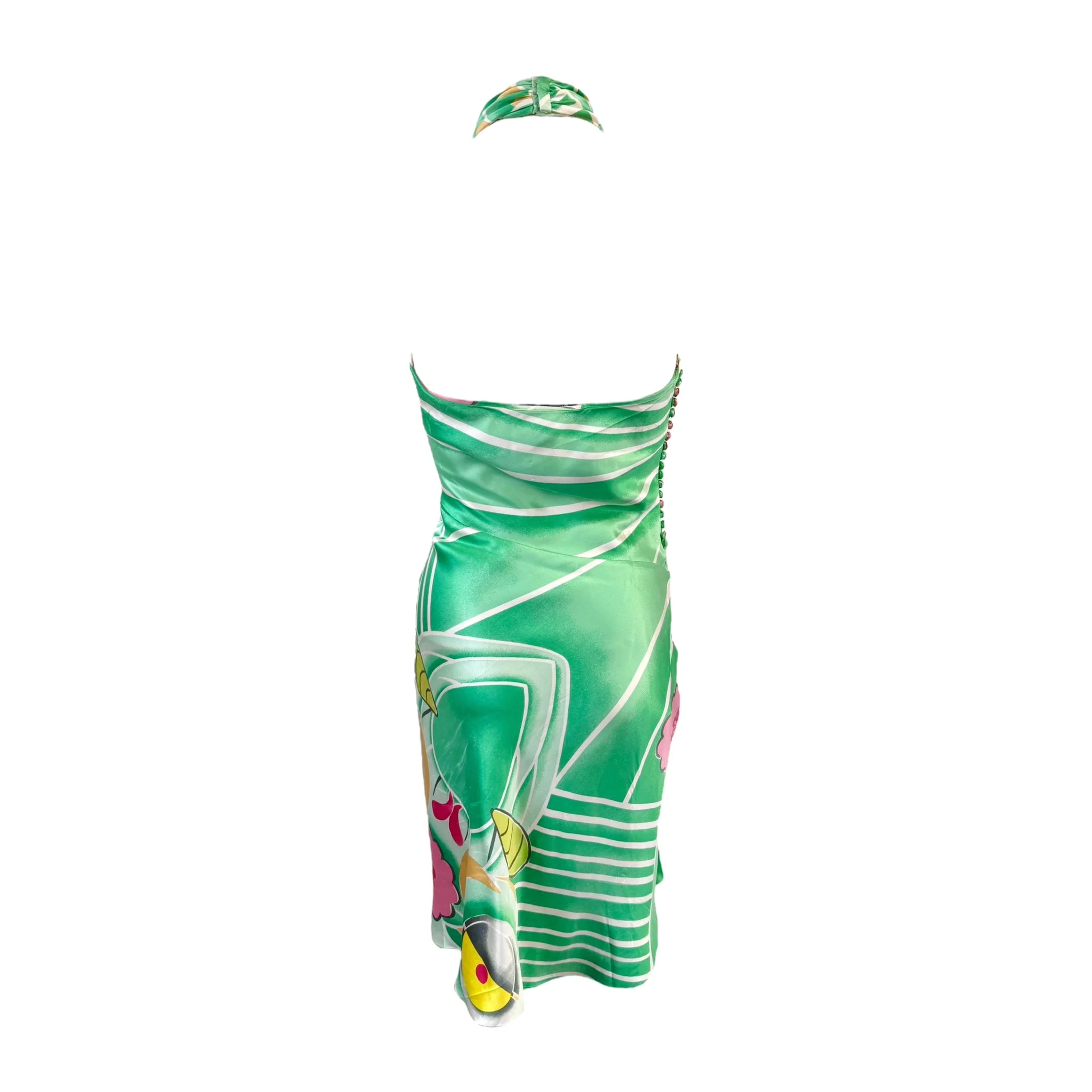 Dior Green Silk Koi Dress - Image 2