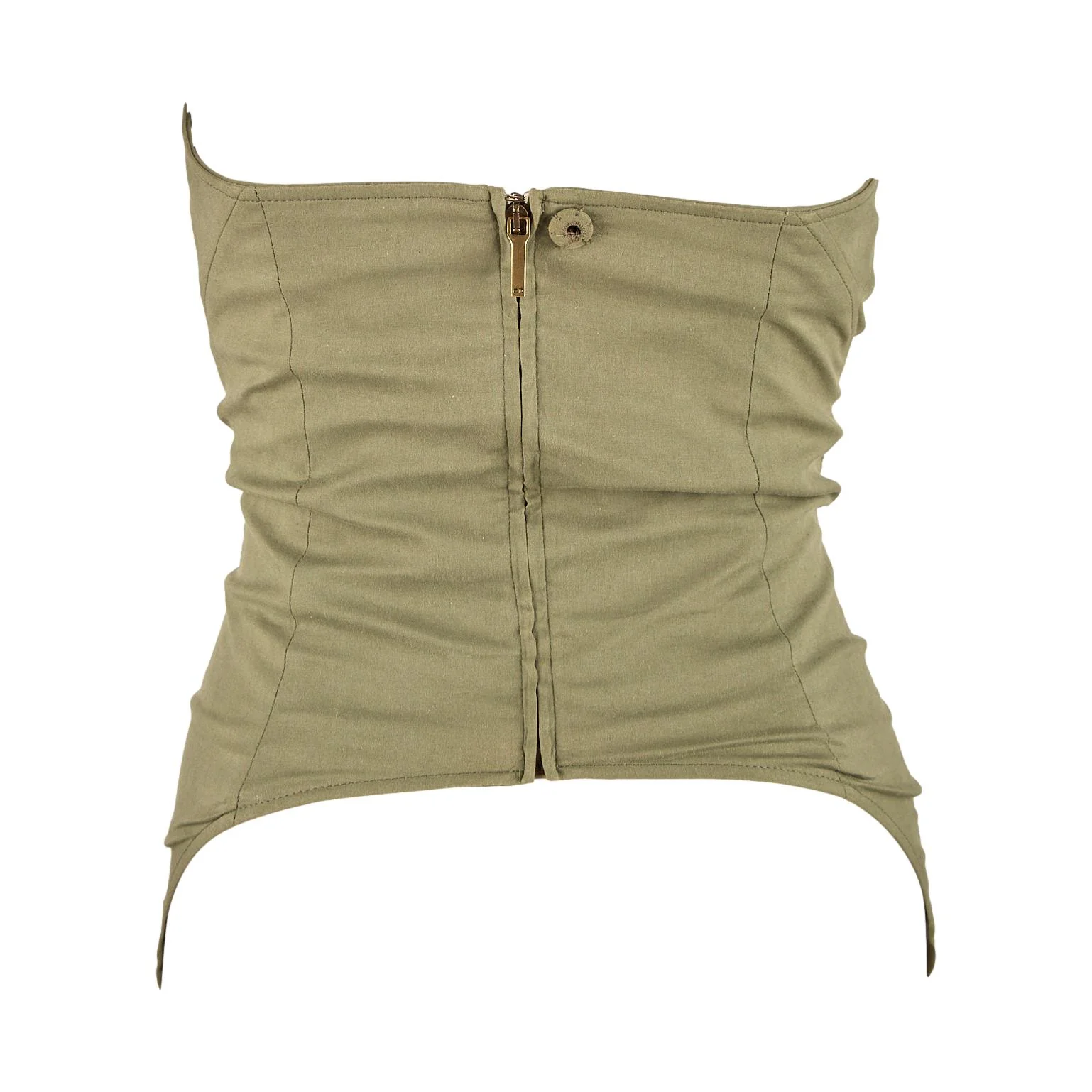 Dior Green Lace Up Corset - Image 2