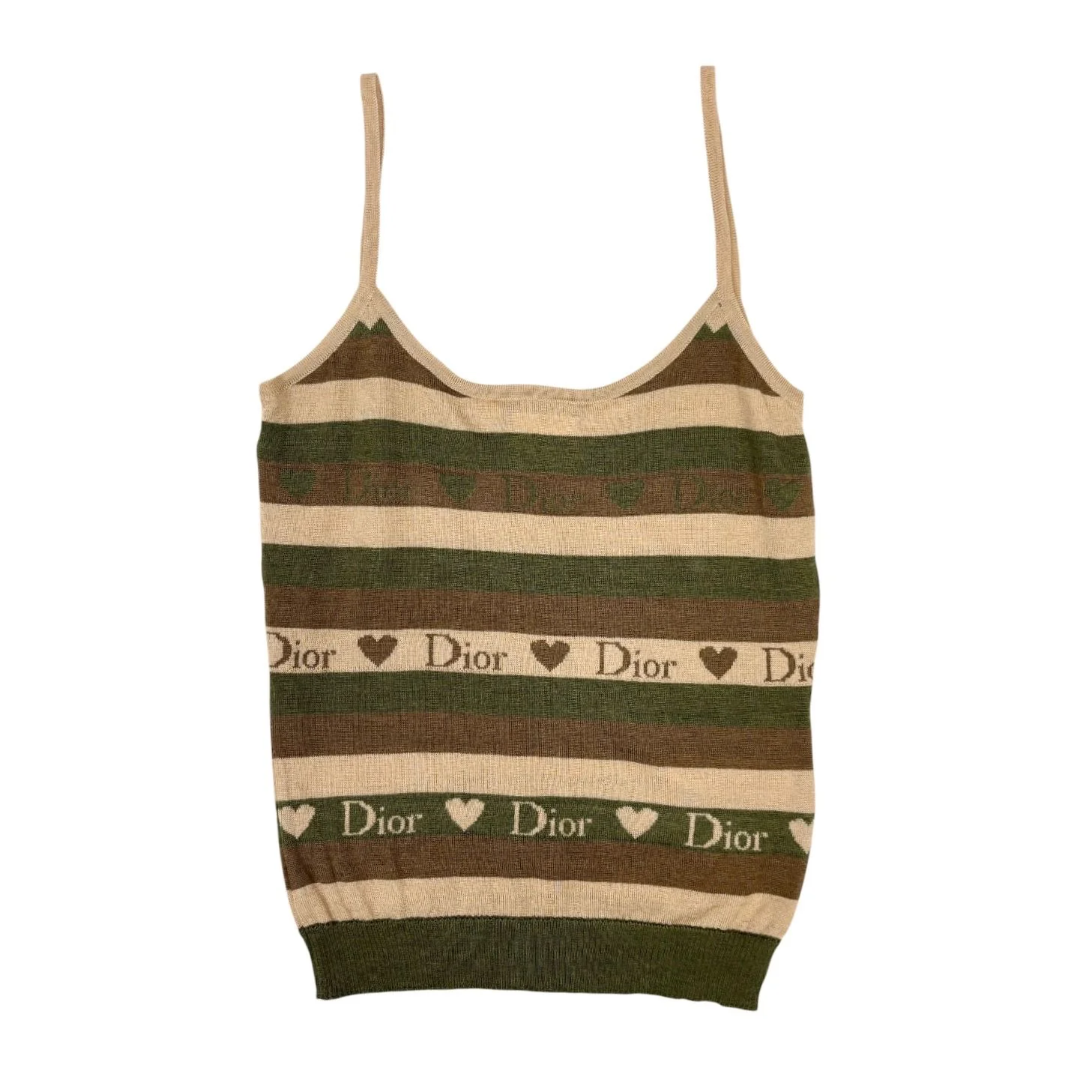 Dior Green+ Brown Heart Logo Tank - Image 2