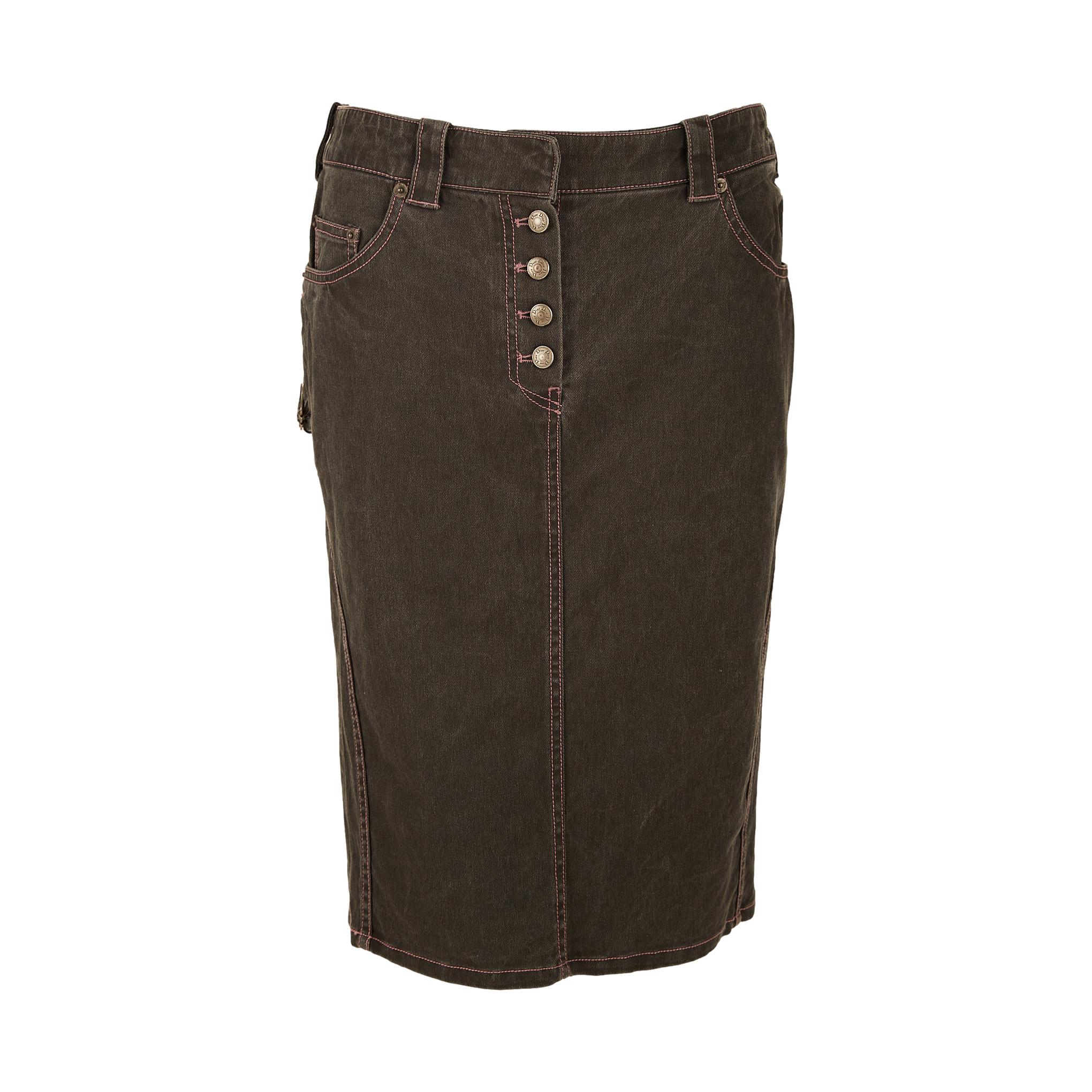 Dior Grey Denim Skirt